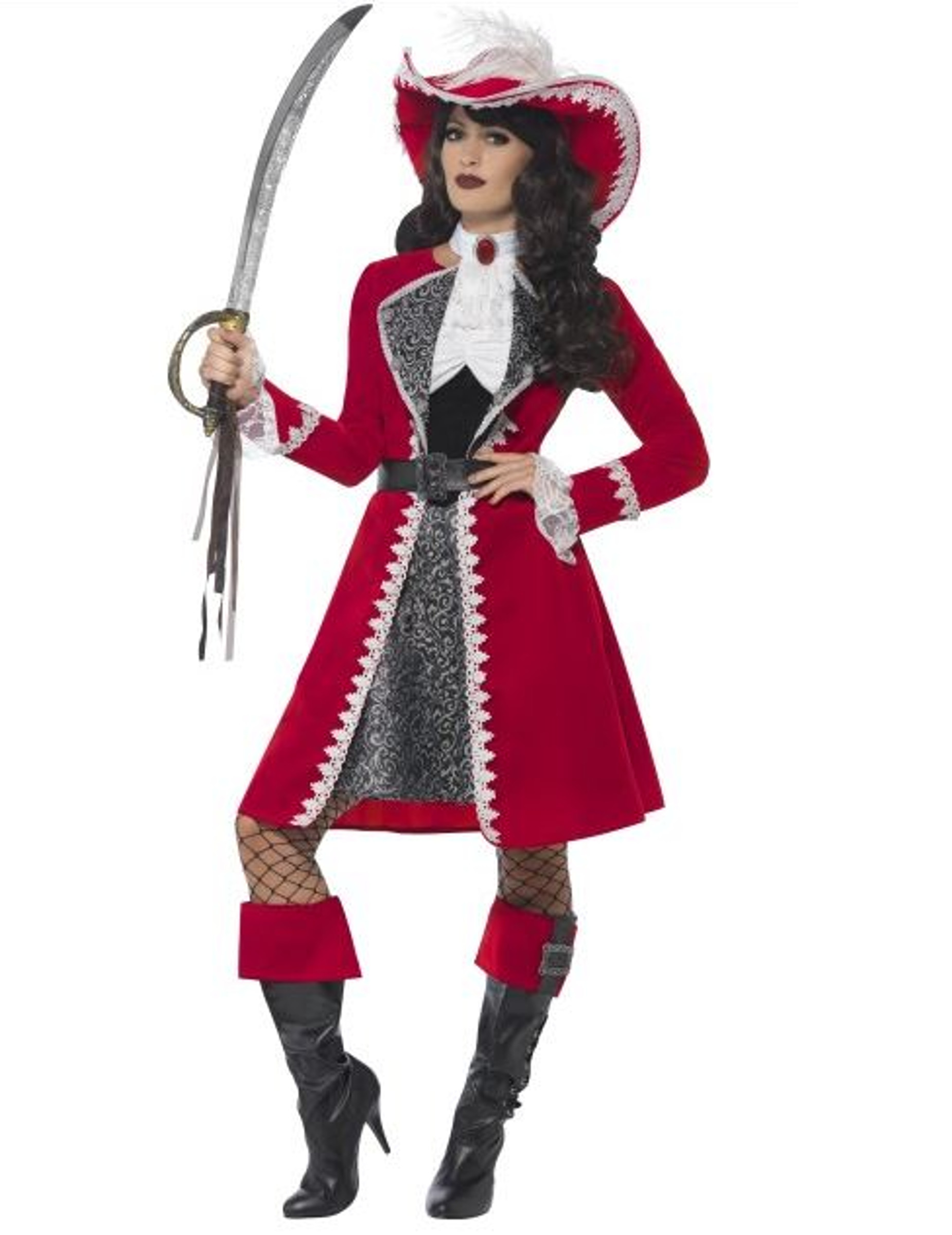Déguisement capitaine rouge luxe femme