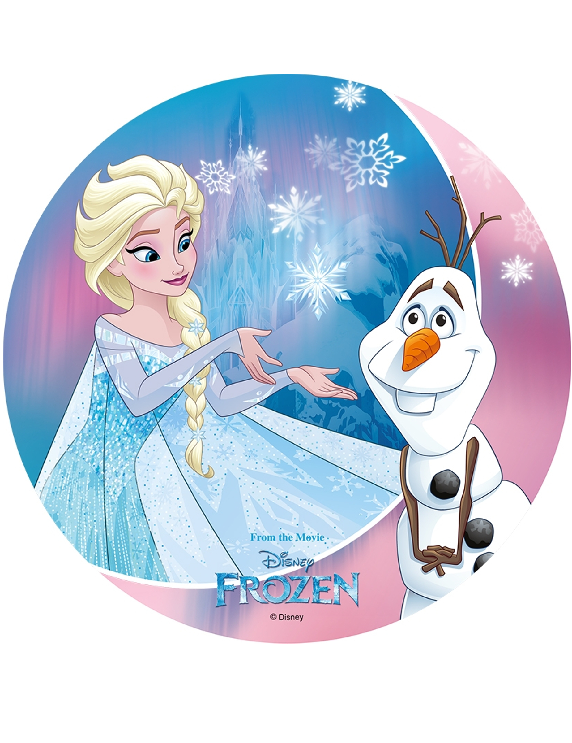 Disque Elsa et Olaf azyme La Reine des Neiges 20 cm
