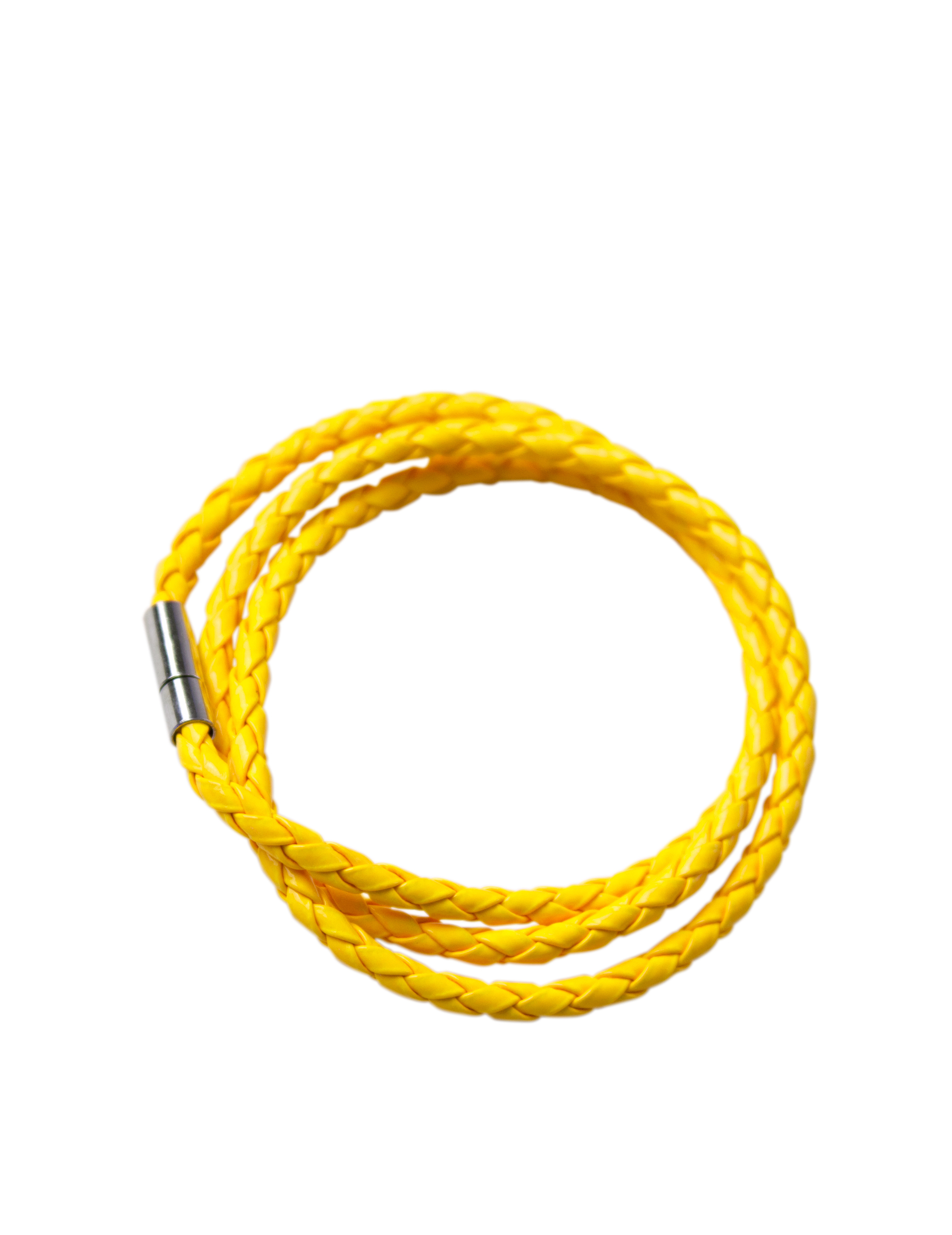 Bracelet tressé jaune fluo adulte