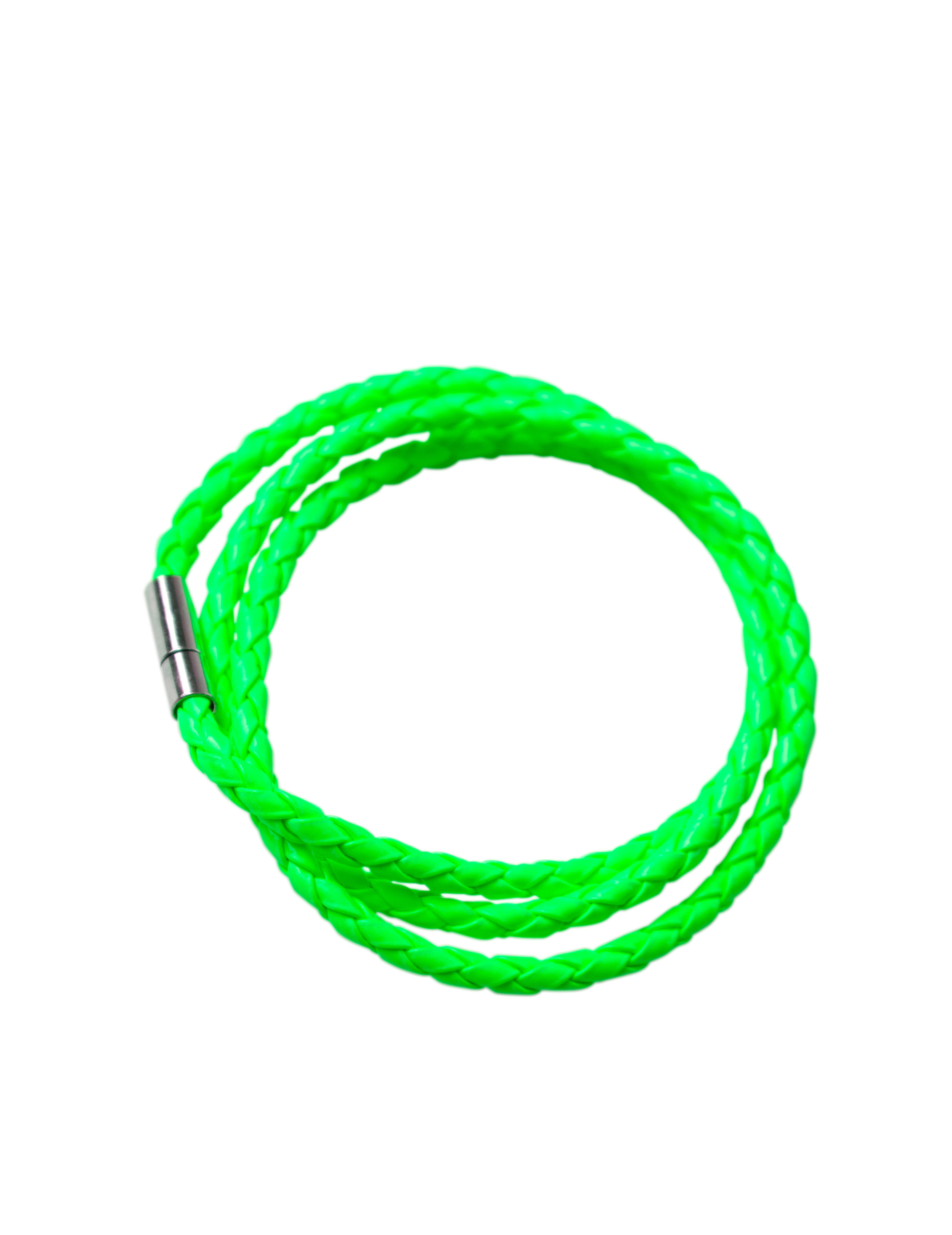 Bracelet tressé vert fluo adulte