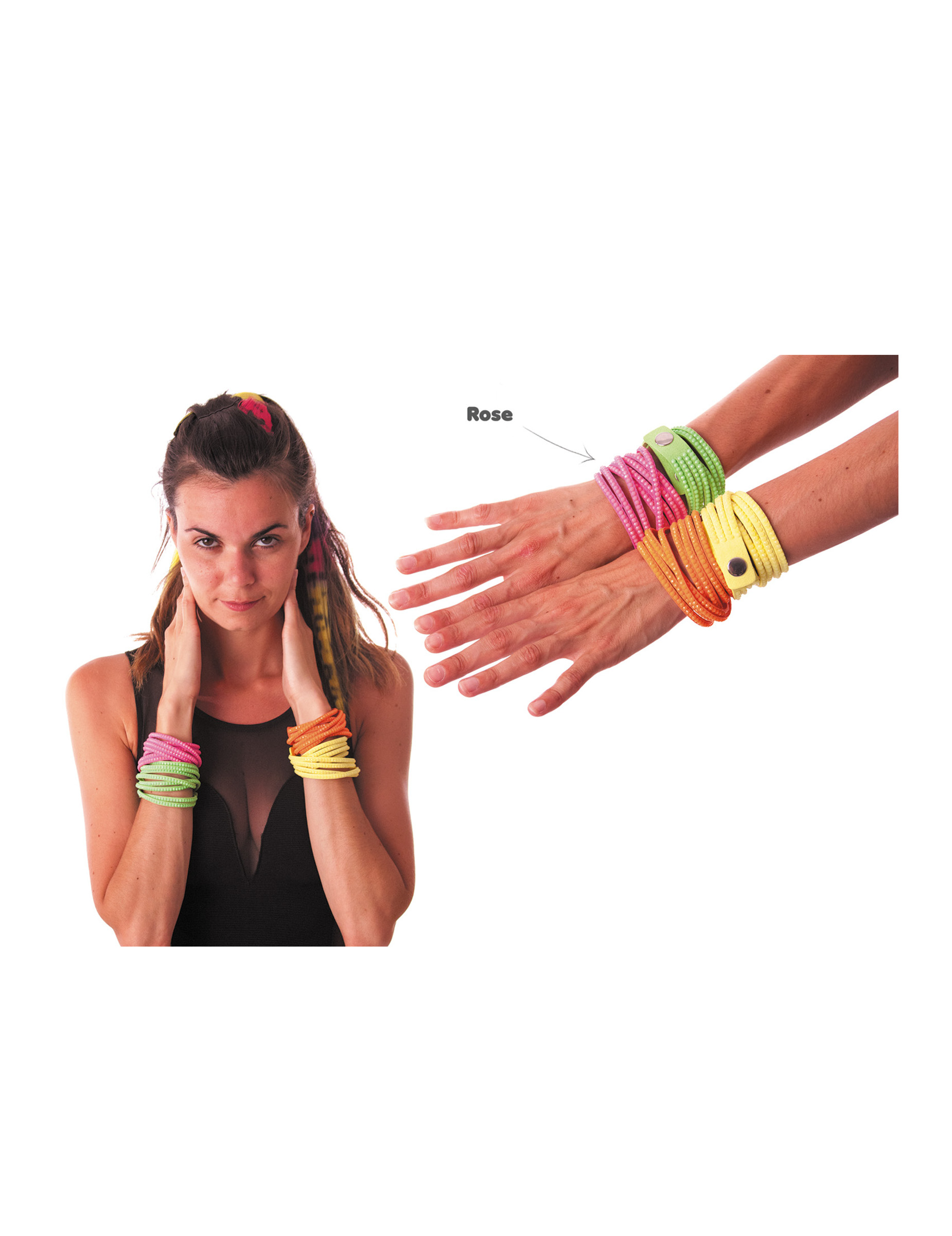 Bracelet fashion rose fluo adulte