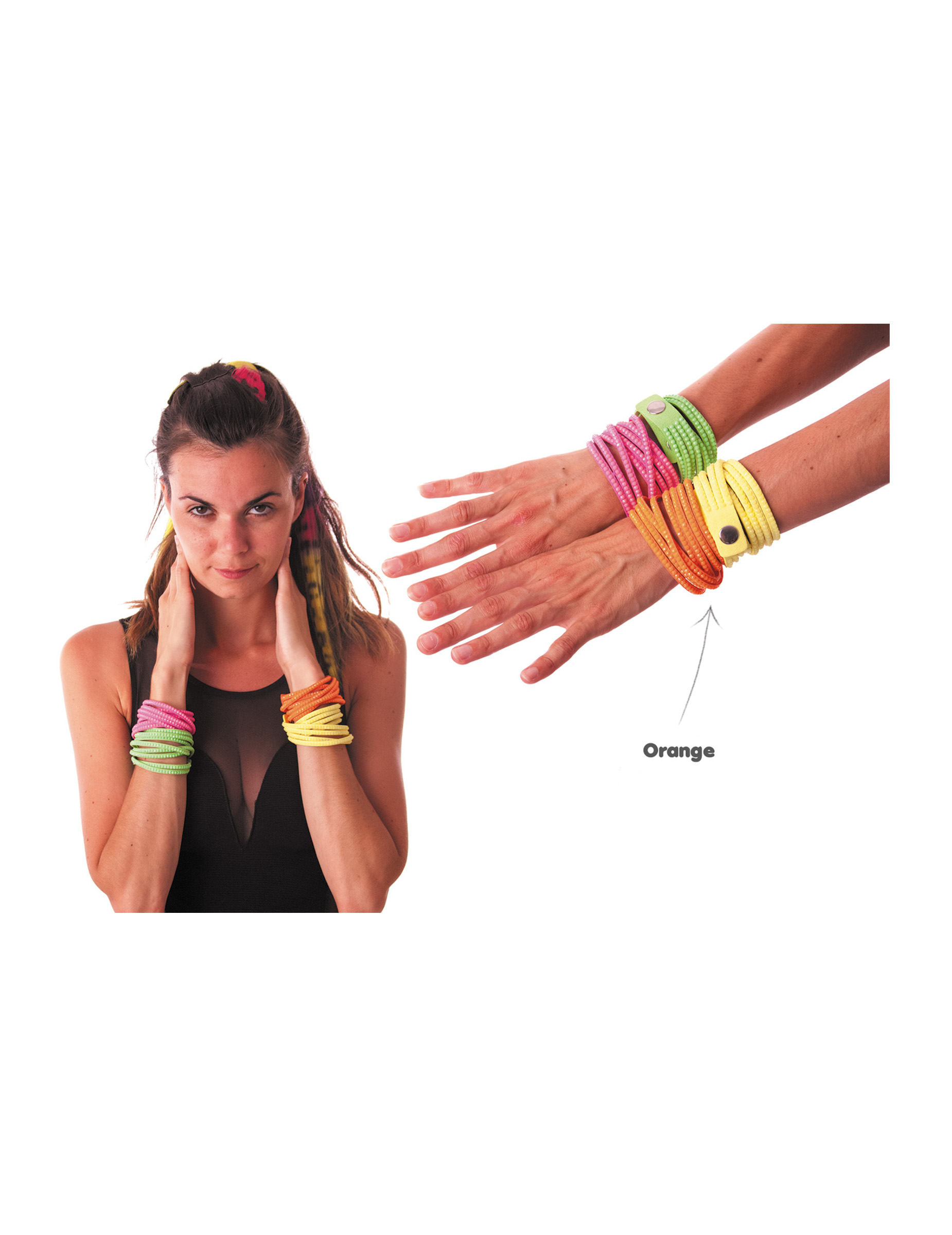Bracelet fashion orange fluo adulte