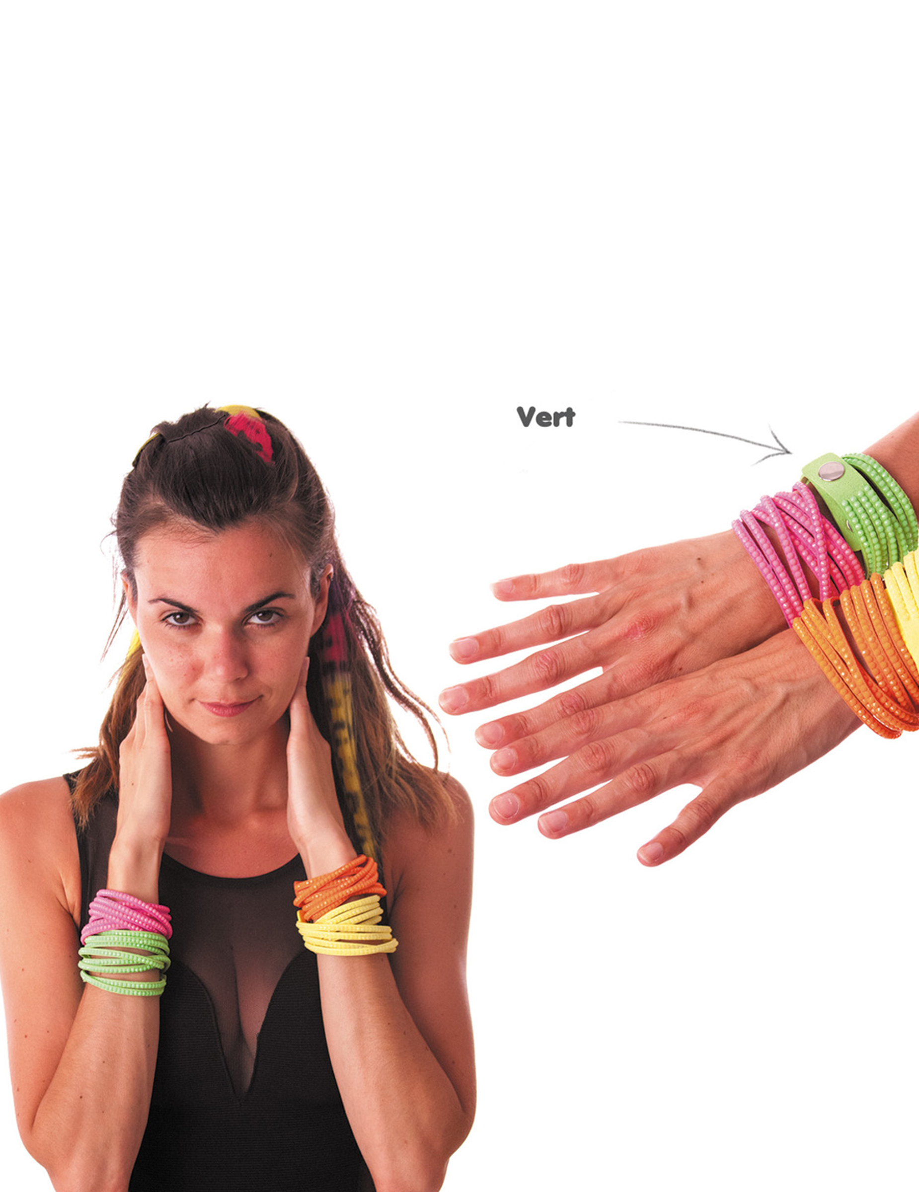 Bracelet fashion vert fluo adulte
