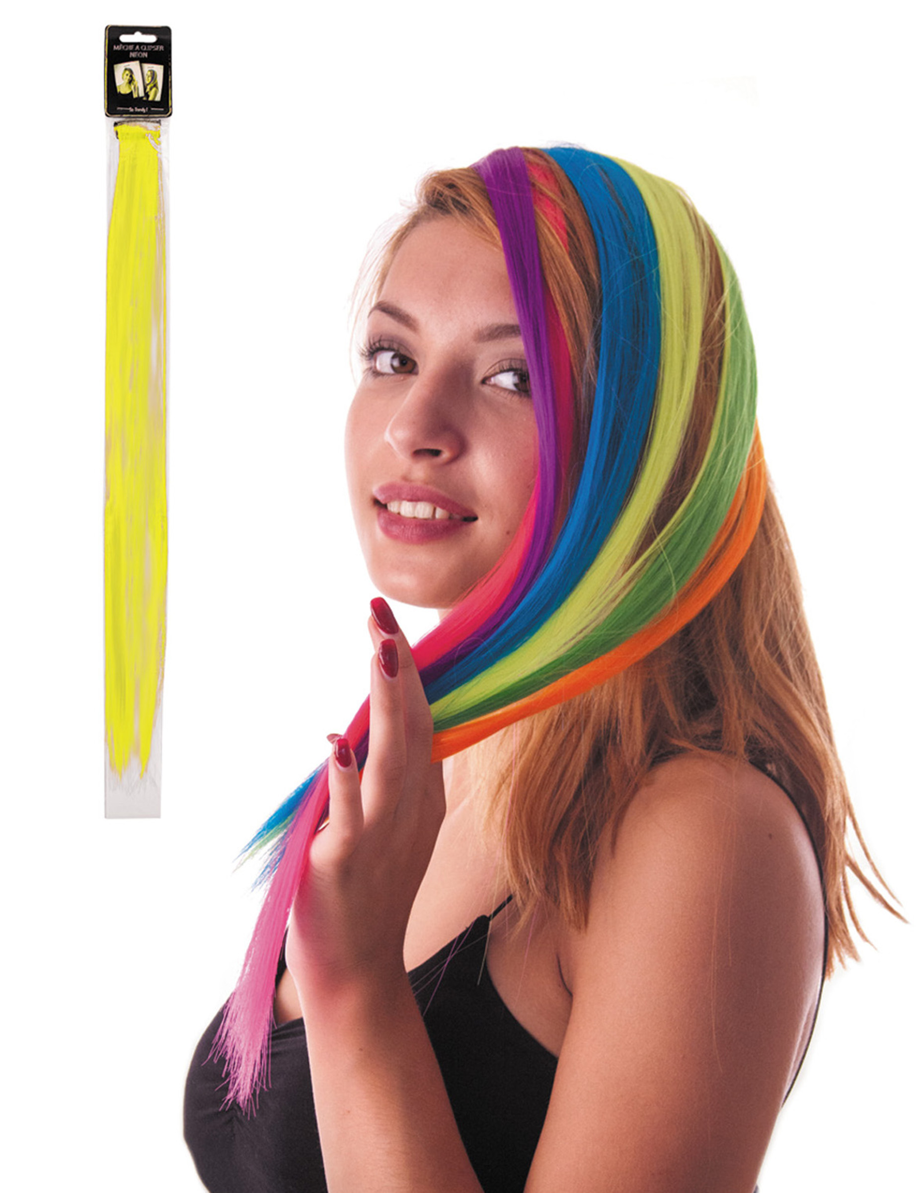 Mèche jaune à clipser pour cheveux