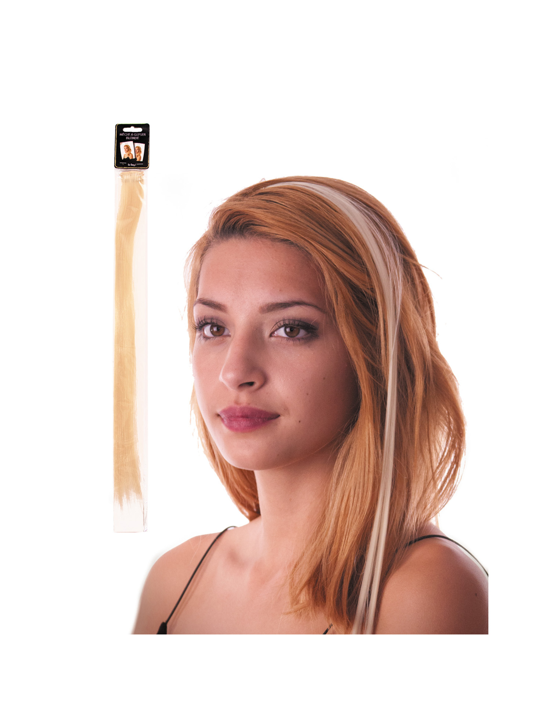 Mèche blonde à clipser pour cheveux