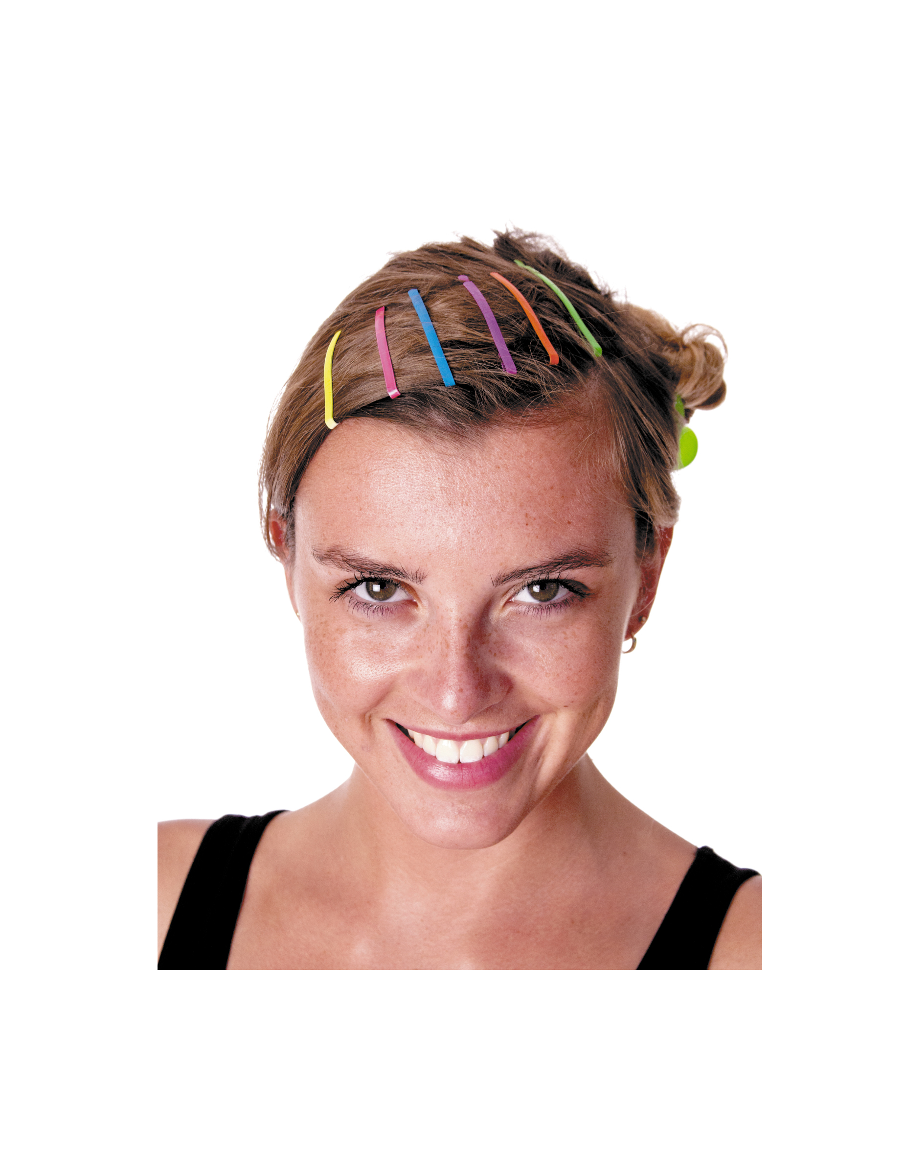 12 Barrettes à cheveux colorées