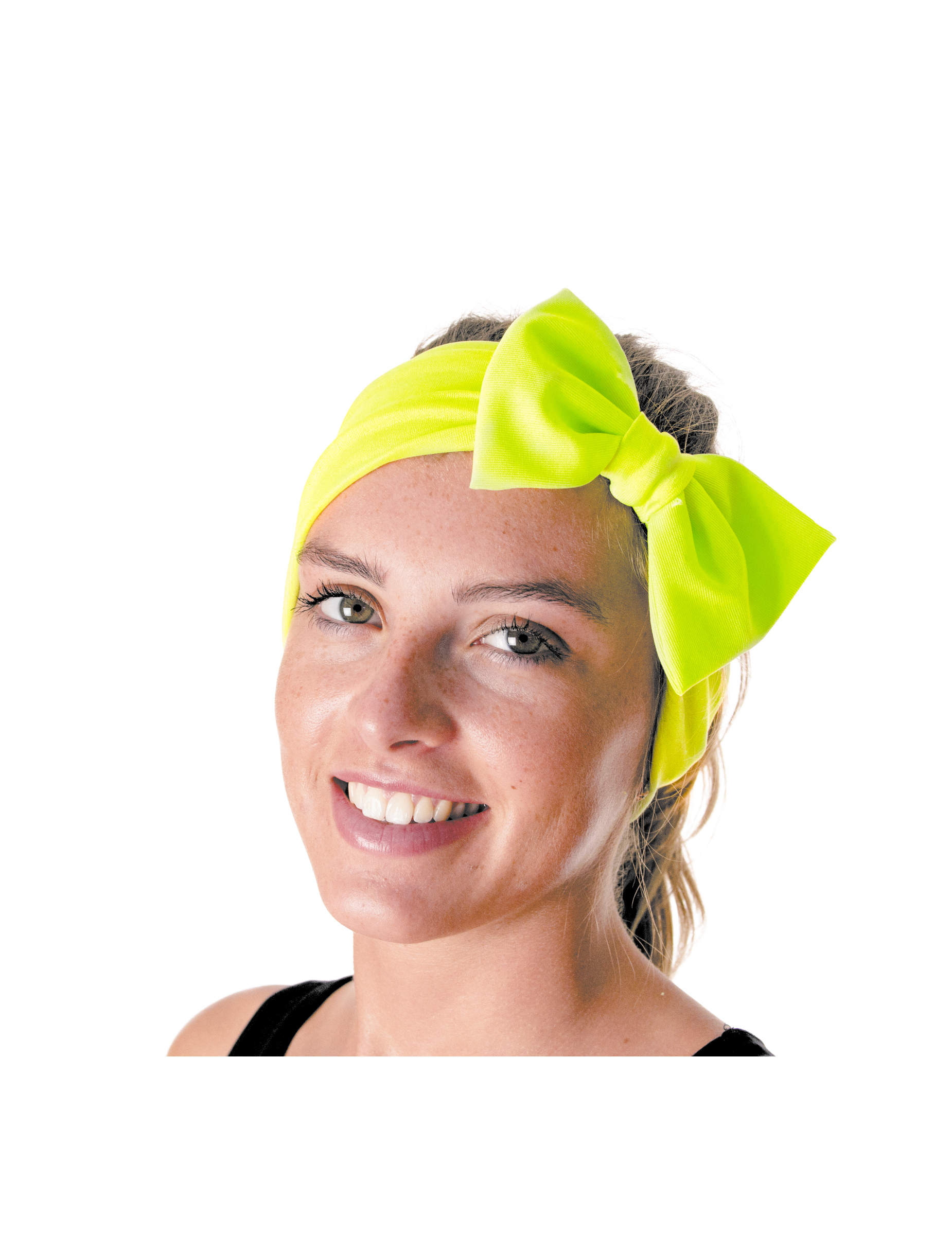 Bandeau avec noeud vert fluo adulte