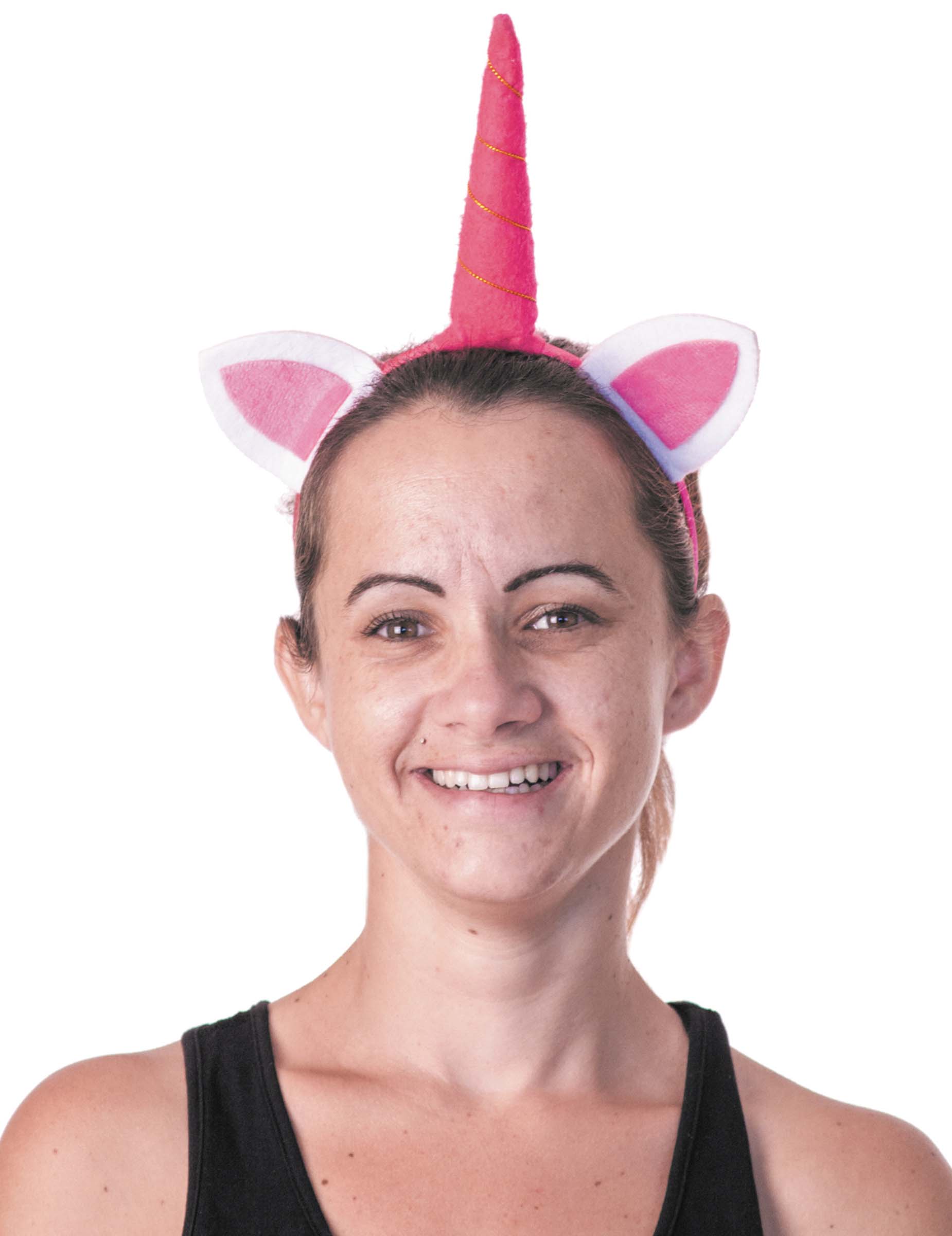 Serre-tête licorne rose satiné adulte