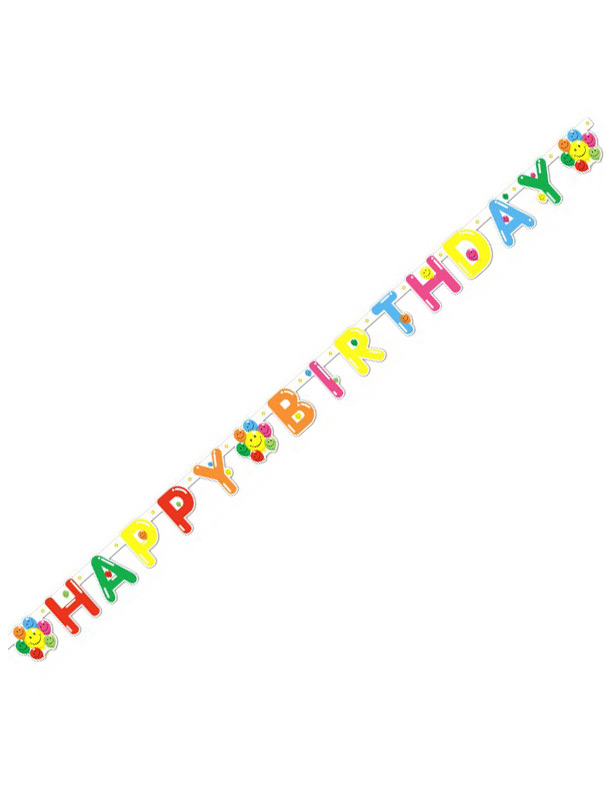 Guirlande Happy Birthday Smile 180 cm