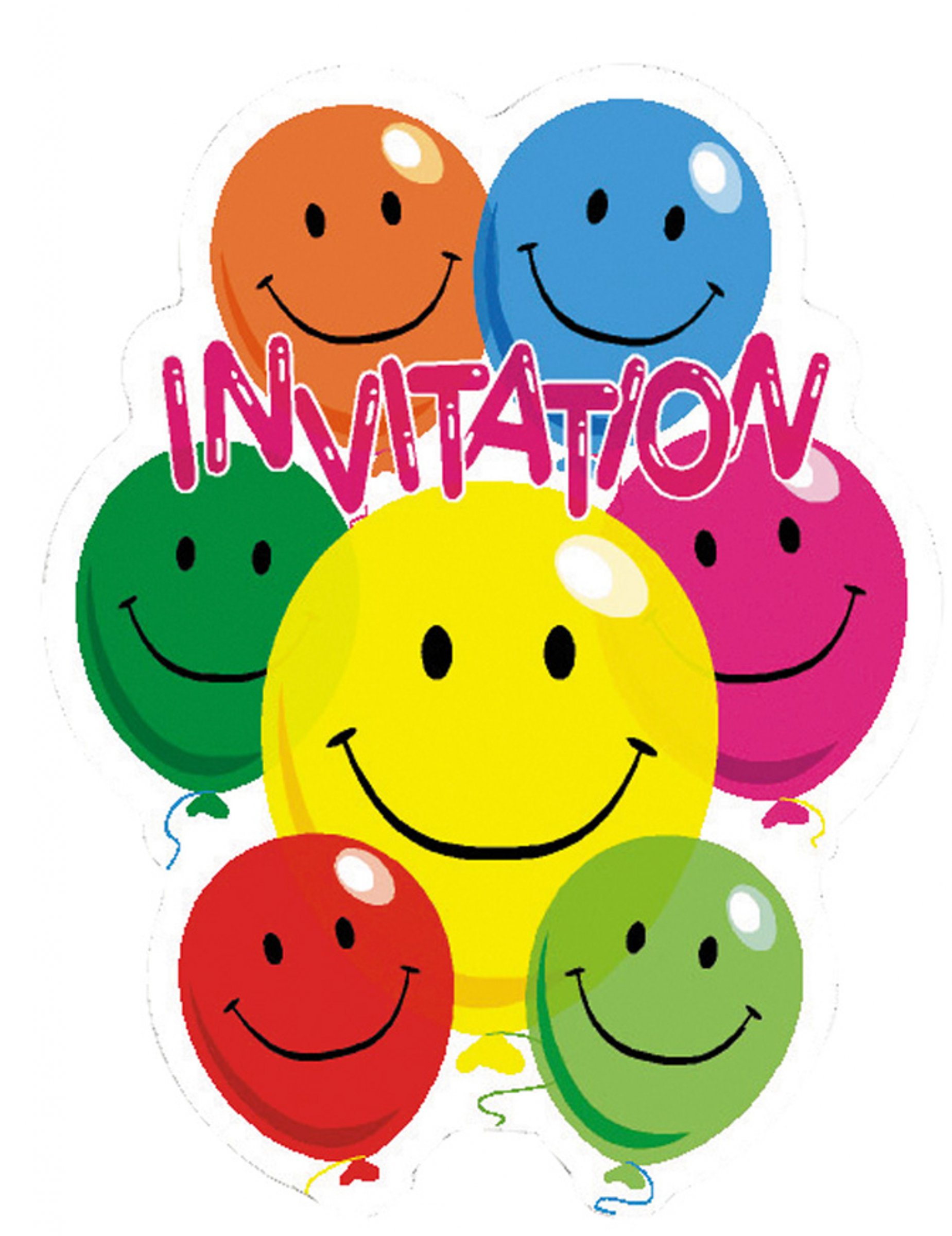 6 Cartes d'invitation en carton Smile 10,5 x 8 cm