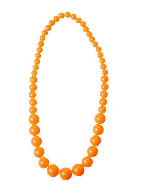 Collier grosses perles orange adulte
