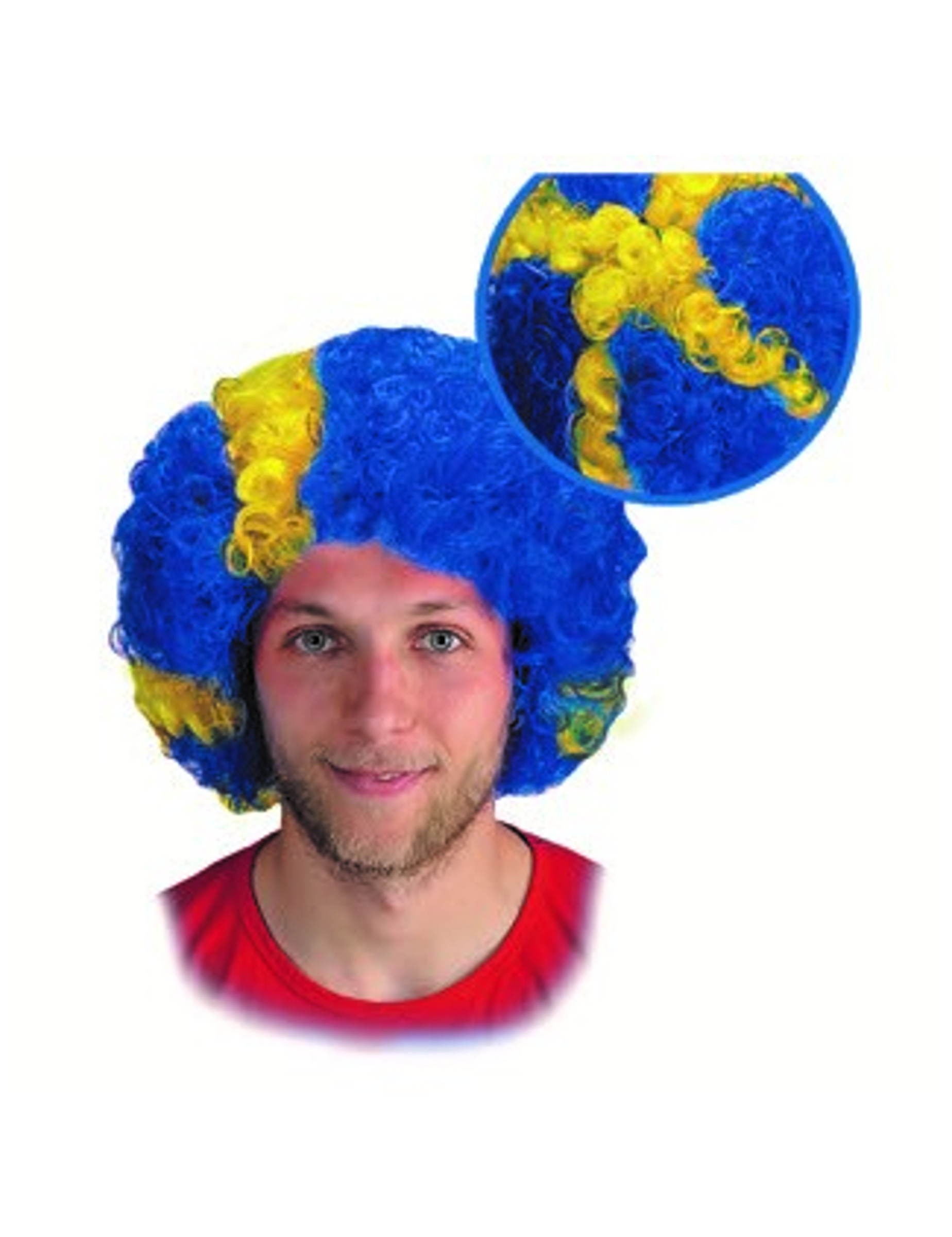 Perruque supporter drapeau Suède adulte