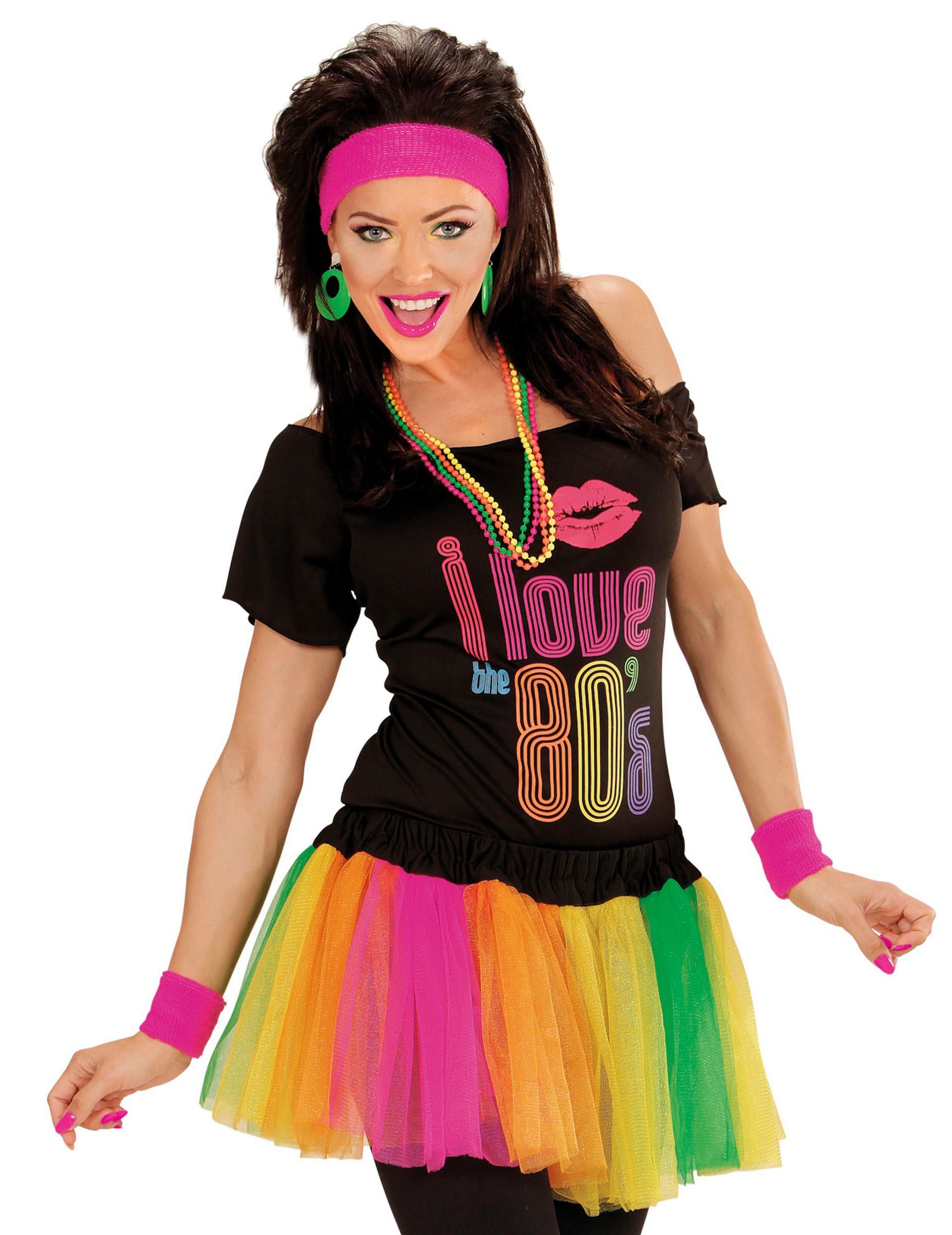 Tutu multicolore fluo court femme
