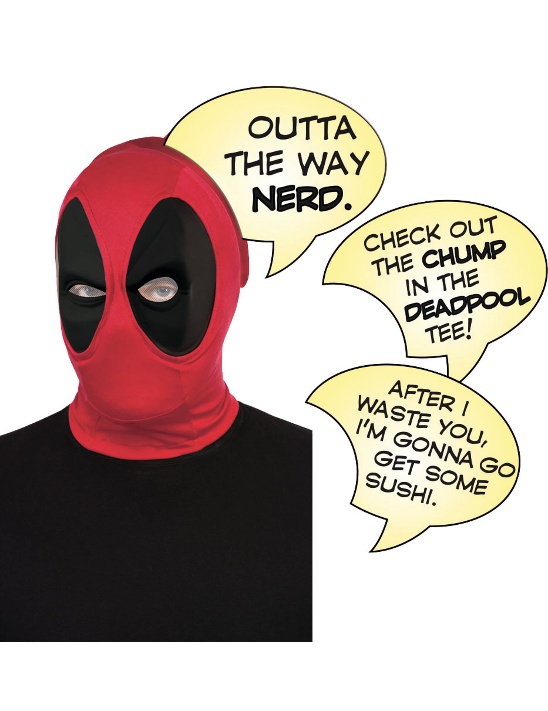 Cagoule luxe Deadpool avec bulles adulte