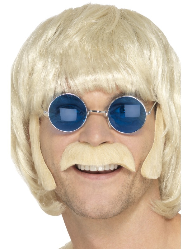 Kit hippie blond avec moustache et pattes homme