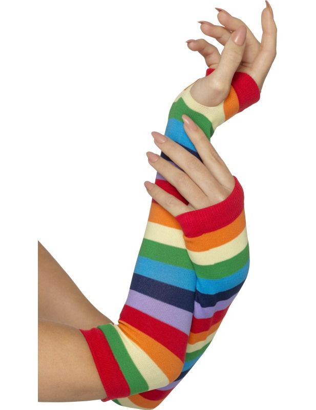 Mitaines rayées multicolores adulte
