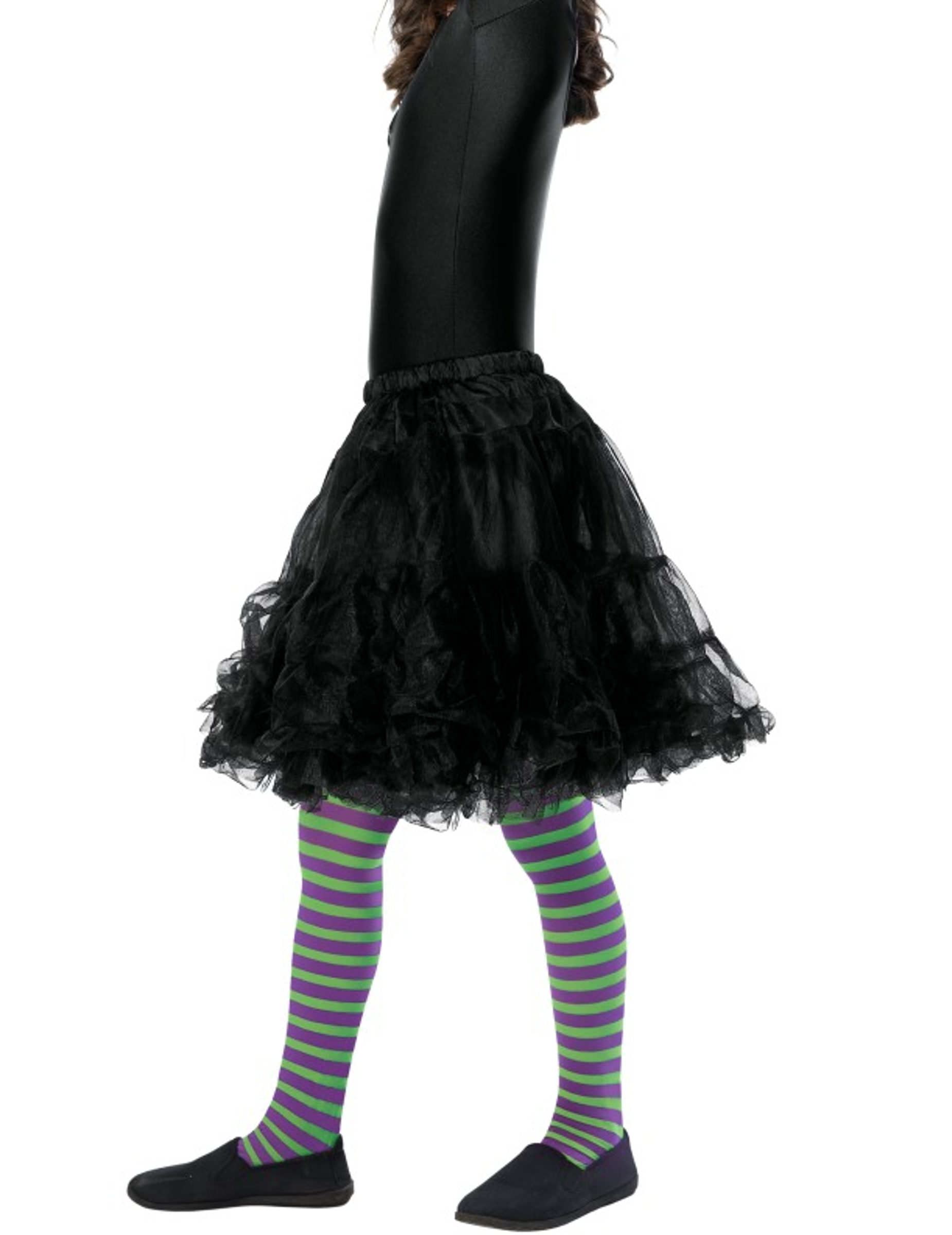 Collants rayés violets et verts enfant