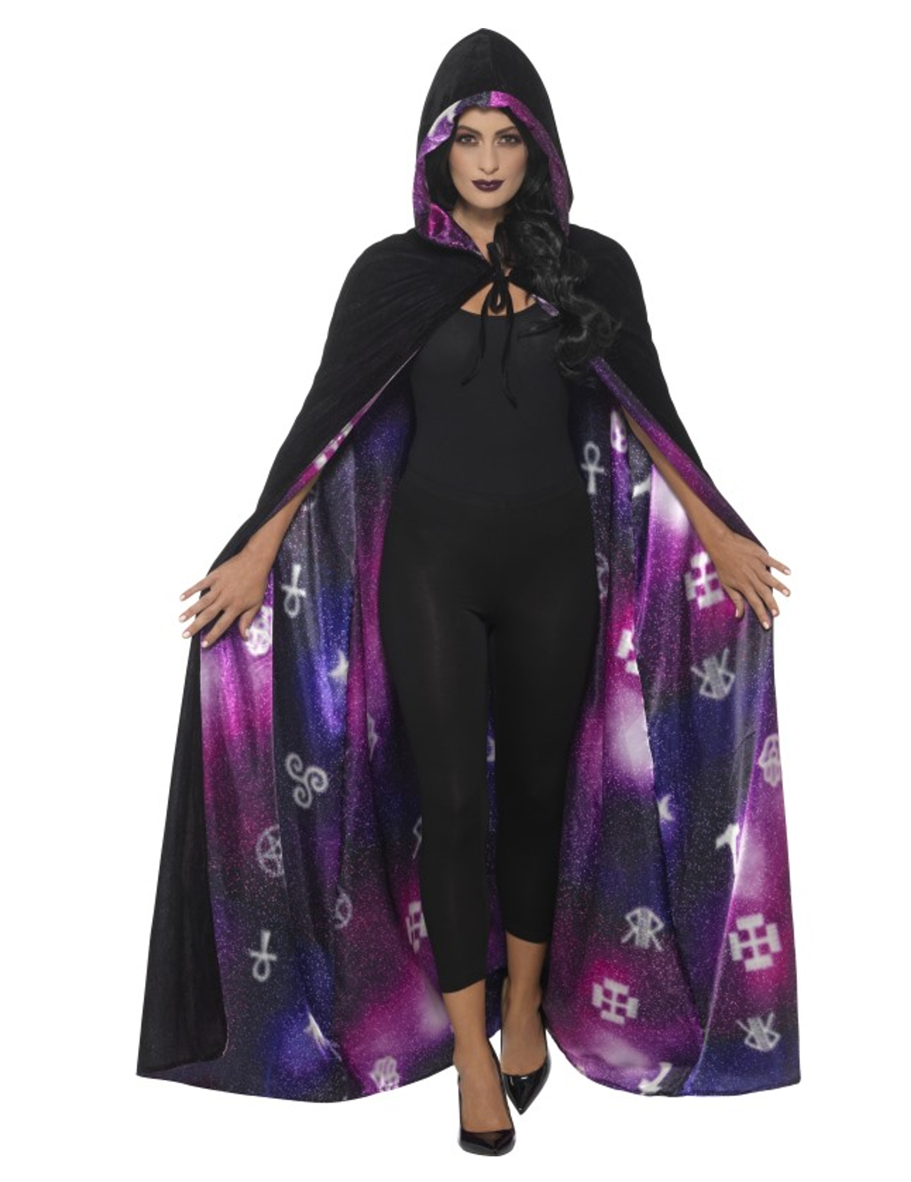 Cape réversible galaxie noir et violet adulte