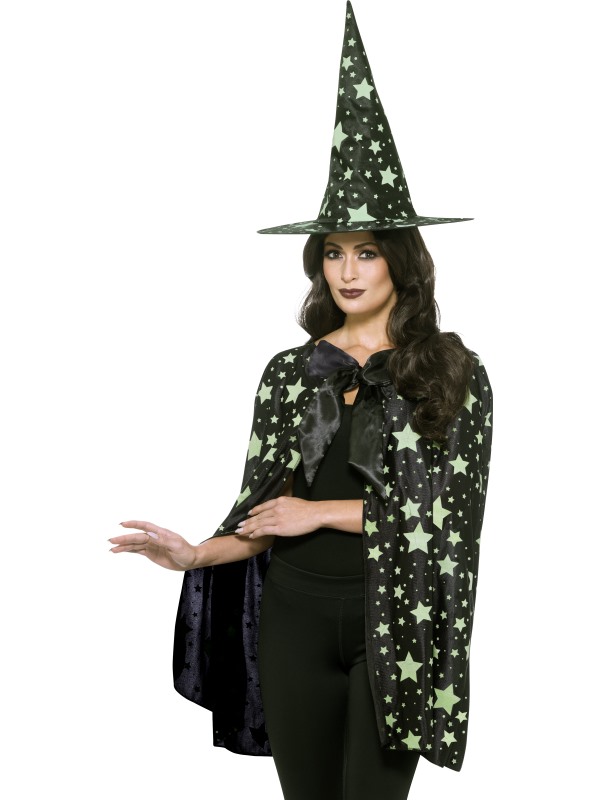 Kit sorcière de minuit phosphorescent femme Halloween