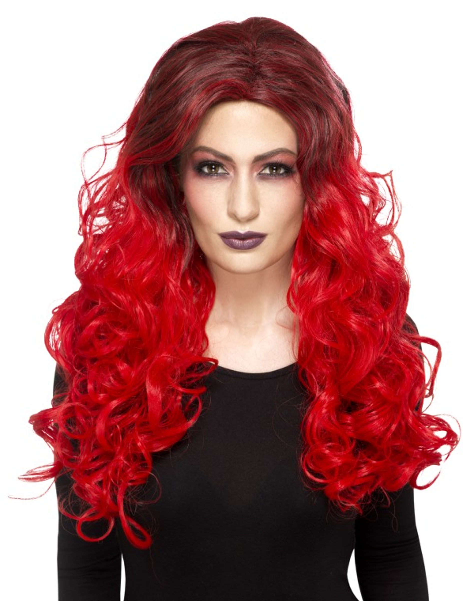 Perruque glamour rouge résistante à la chaleur femme