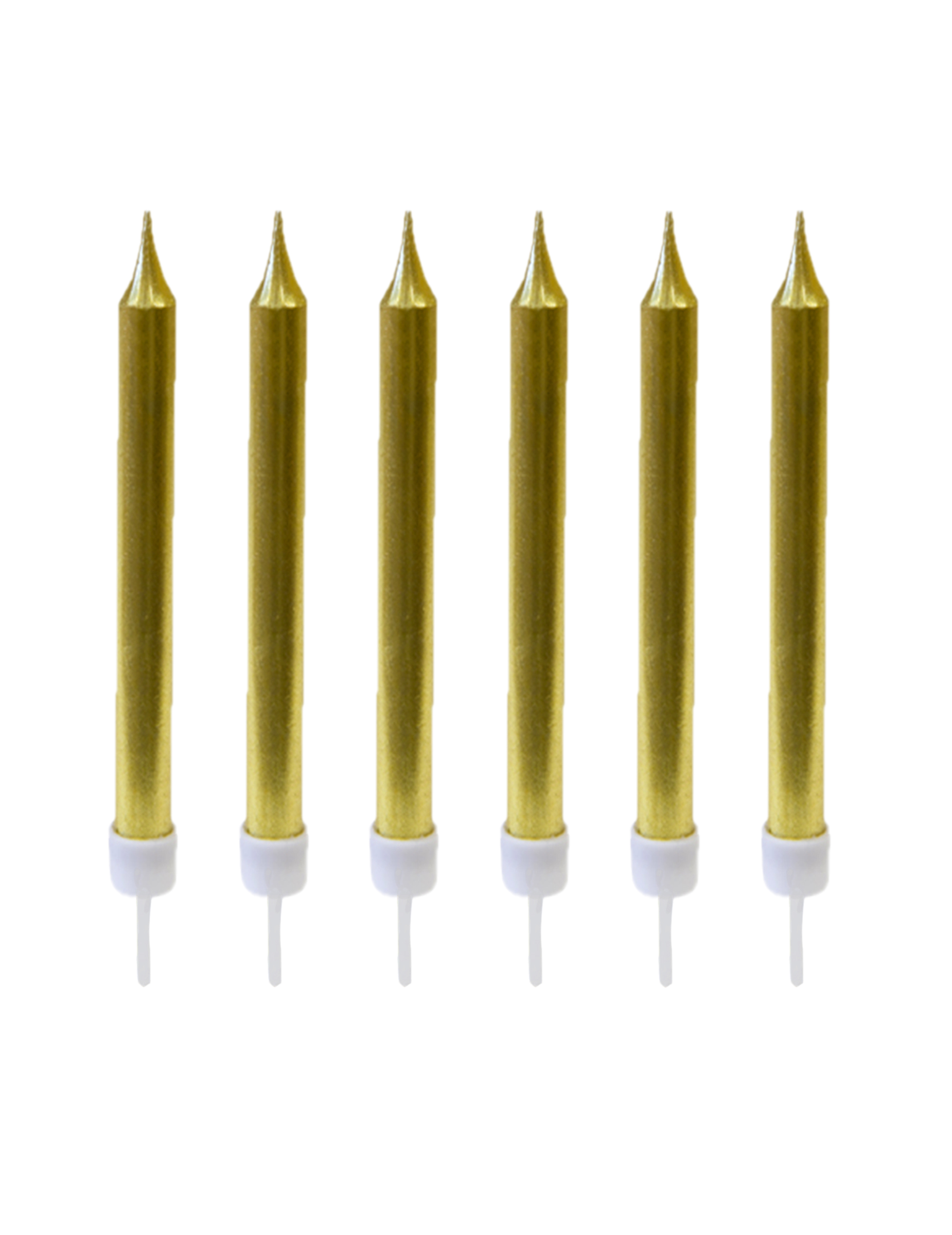 10 Bougies d'anniversaire dorée métallisées 7 cm