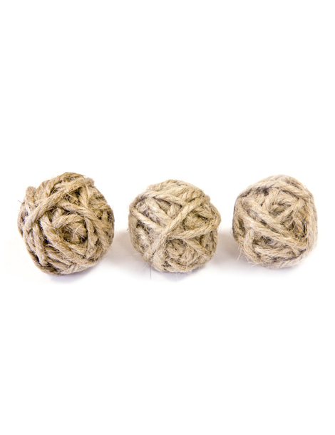 6 Petites boules de corde 3 cm