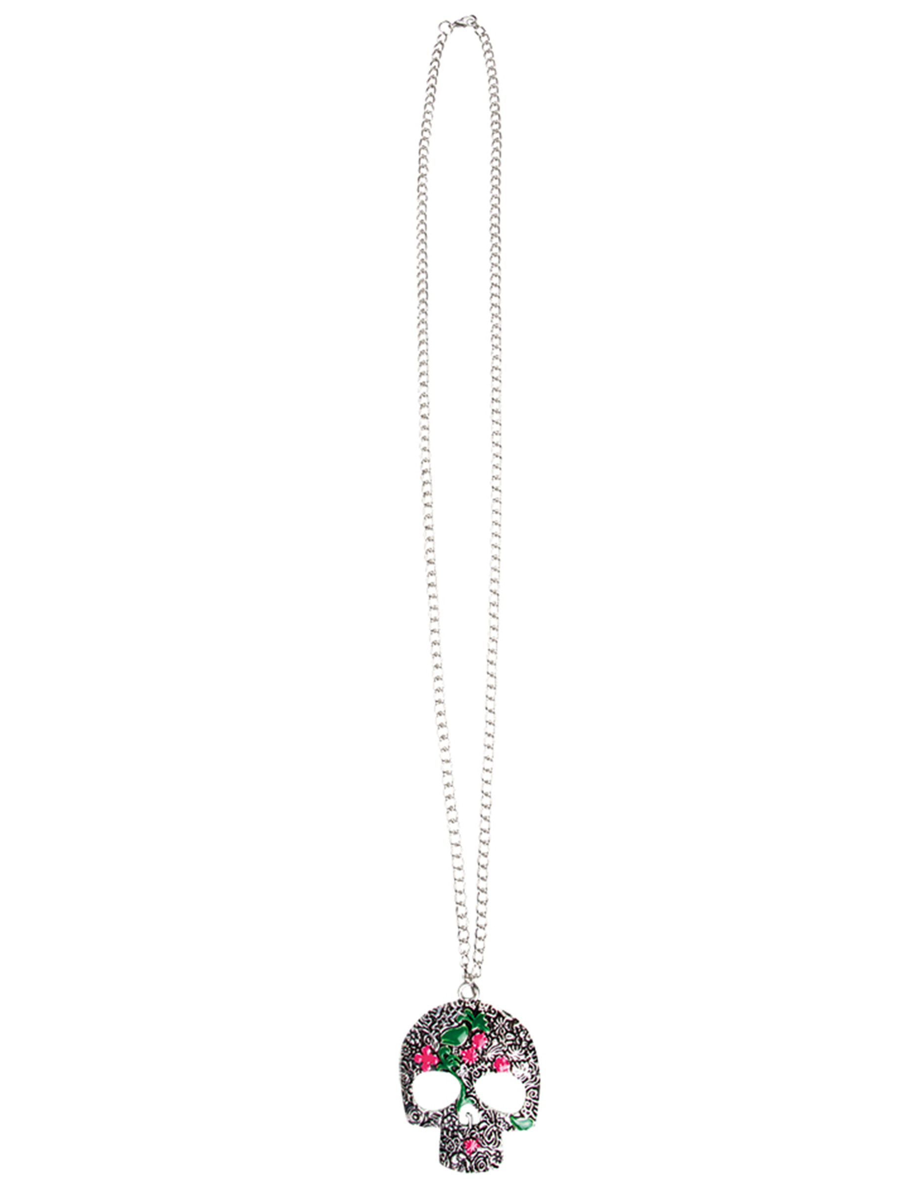 Collier argenté femme Dia de los muertos