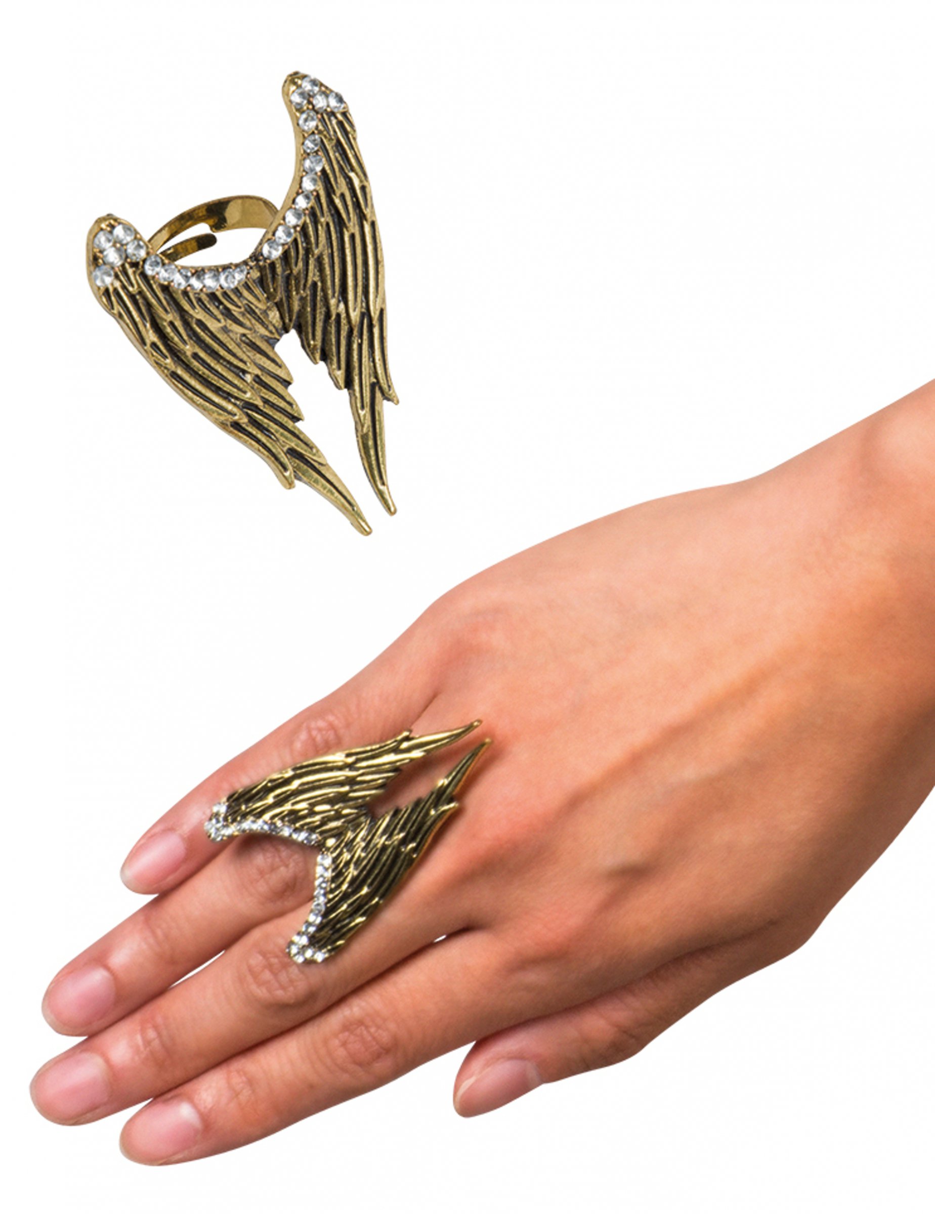 Bague dorée ailes d'ange adulte