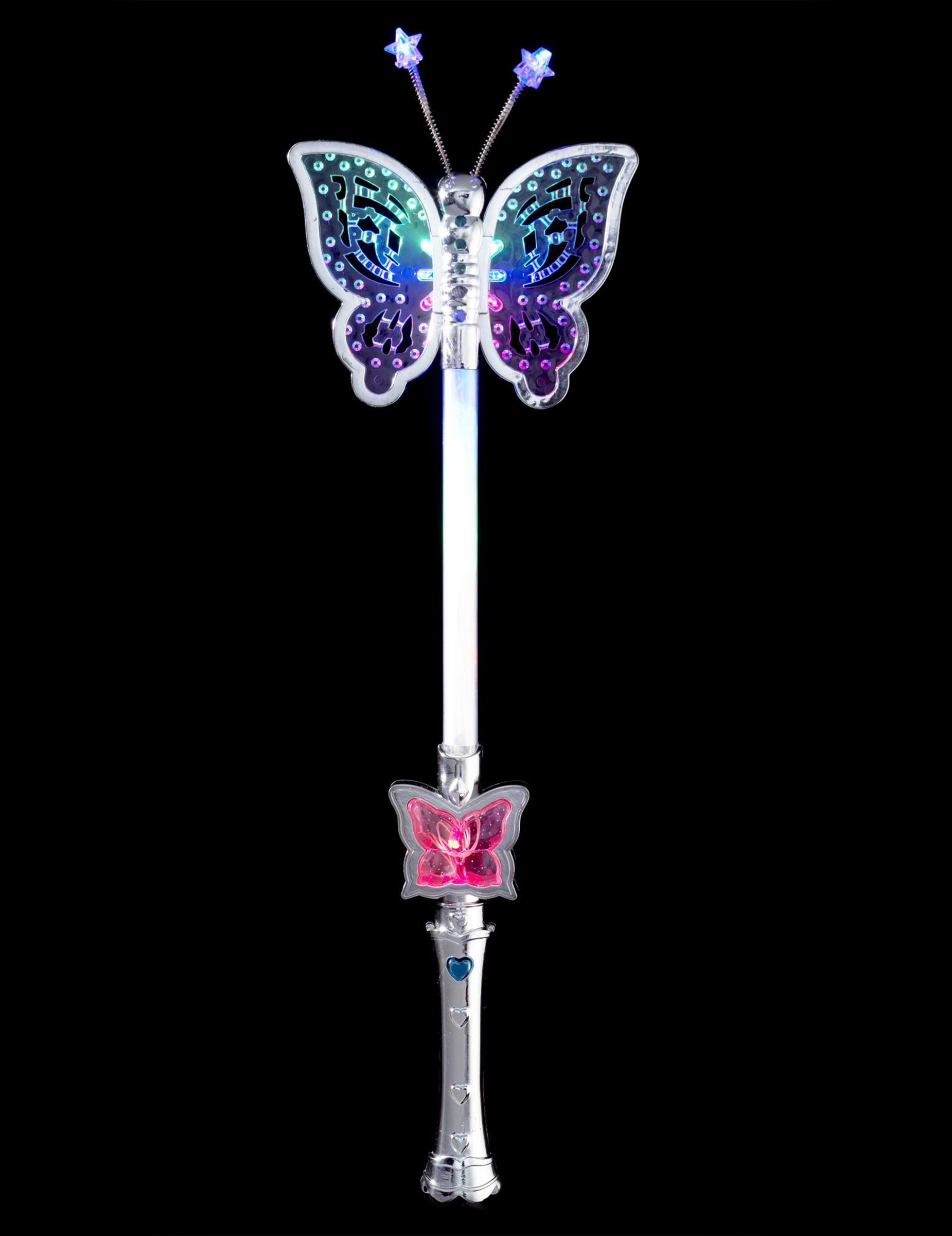 Baguette magique lumineuse papillon 40 cm