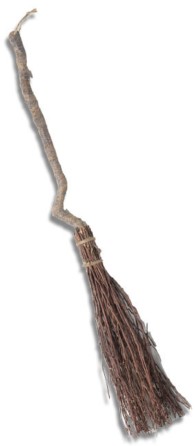 Balai de sorcière courbé marron 100cm