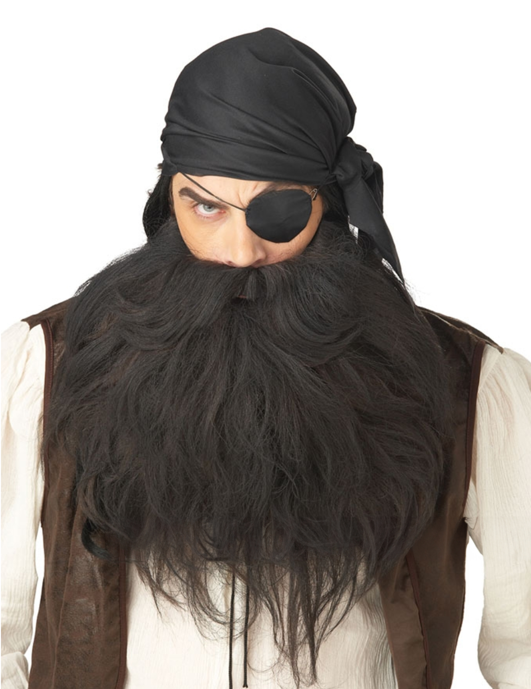 Barbe et moustache pirate noir