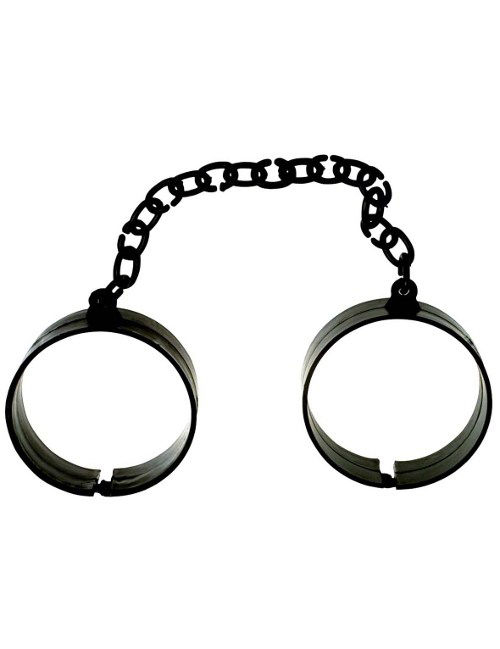 Menottes de prisonnier noir adulte