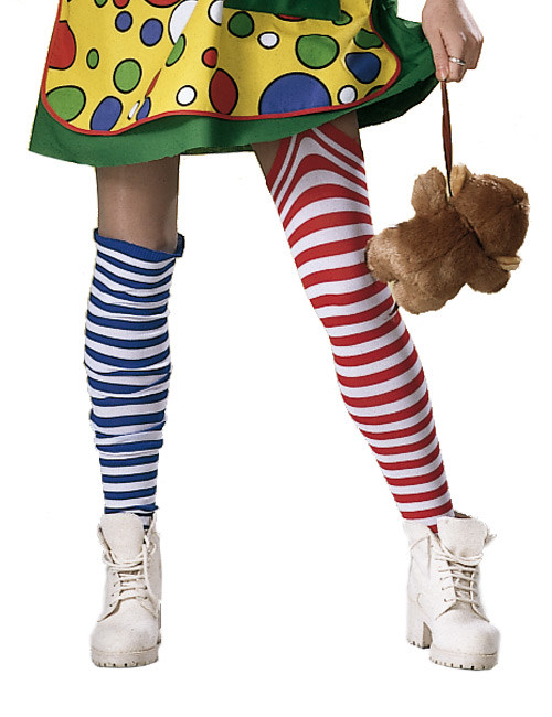 Chaussettes à rayures de clown multicolore