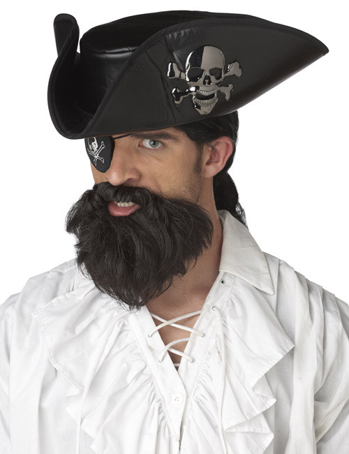 Barbe brune de pirate homme