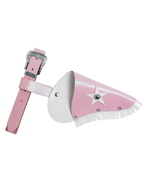 Ceinture western rose et blanc