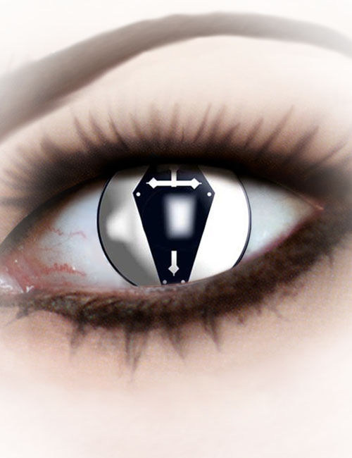 Lentilles fantaisie cerceuil noir adulte Halloween