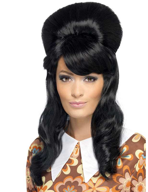Perruque longue glamour années 70 noire femme