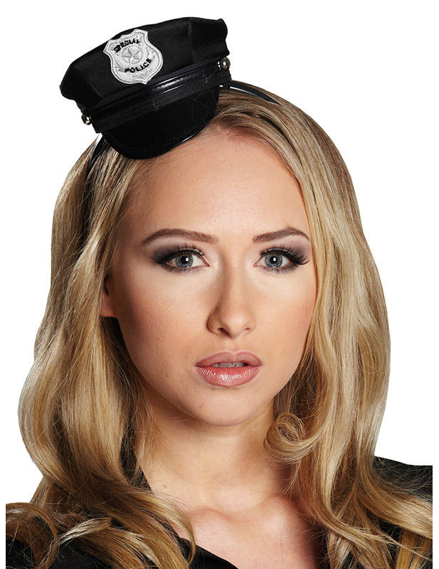 Mini casquette policier femme noir