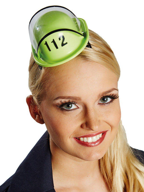Mini casque de pompier vert femme