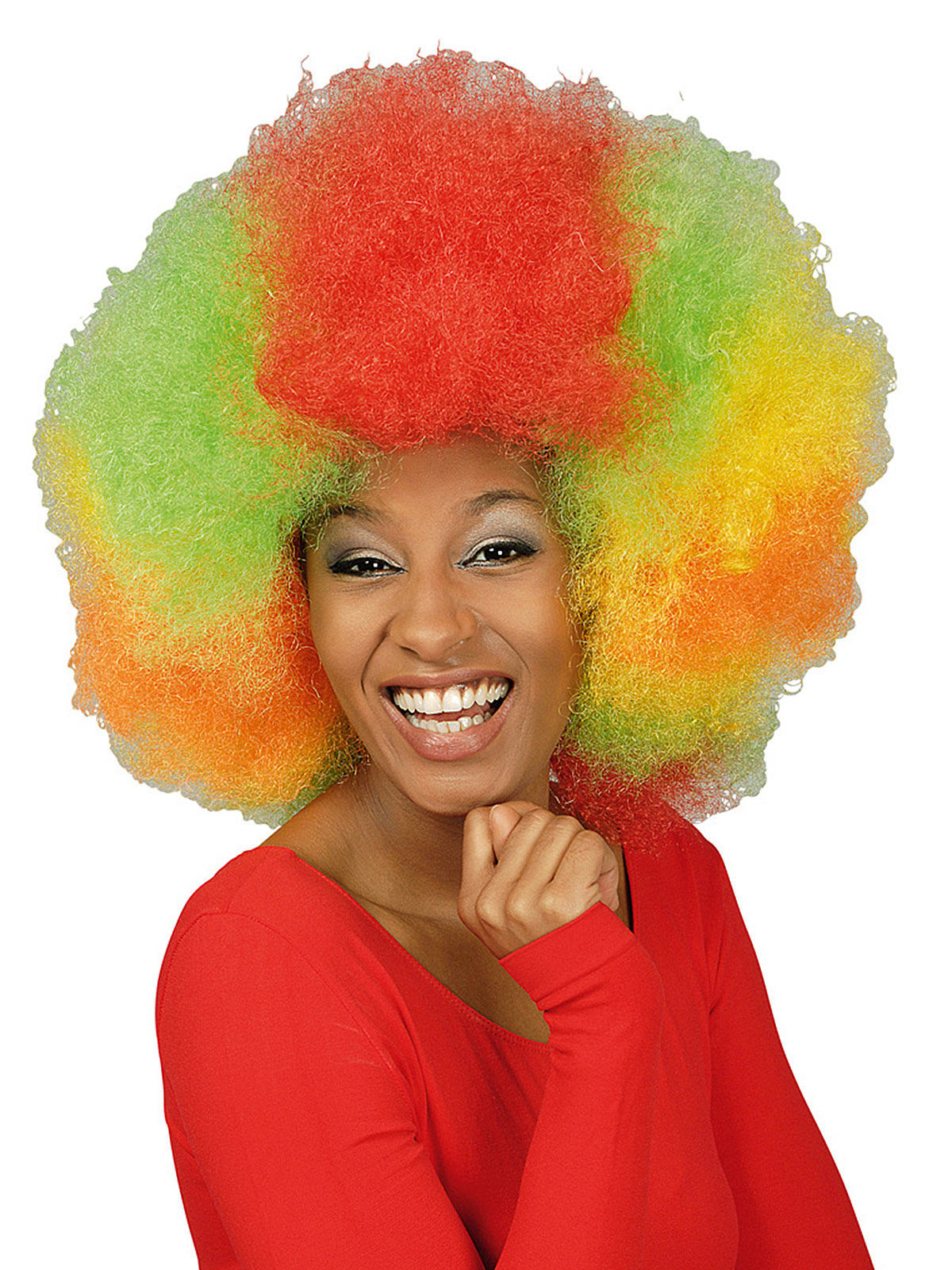 Perruque géante afro multicolore adulte