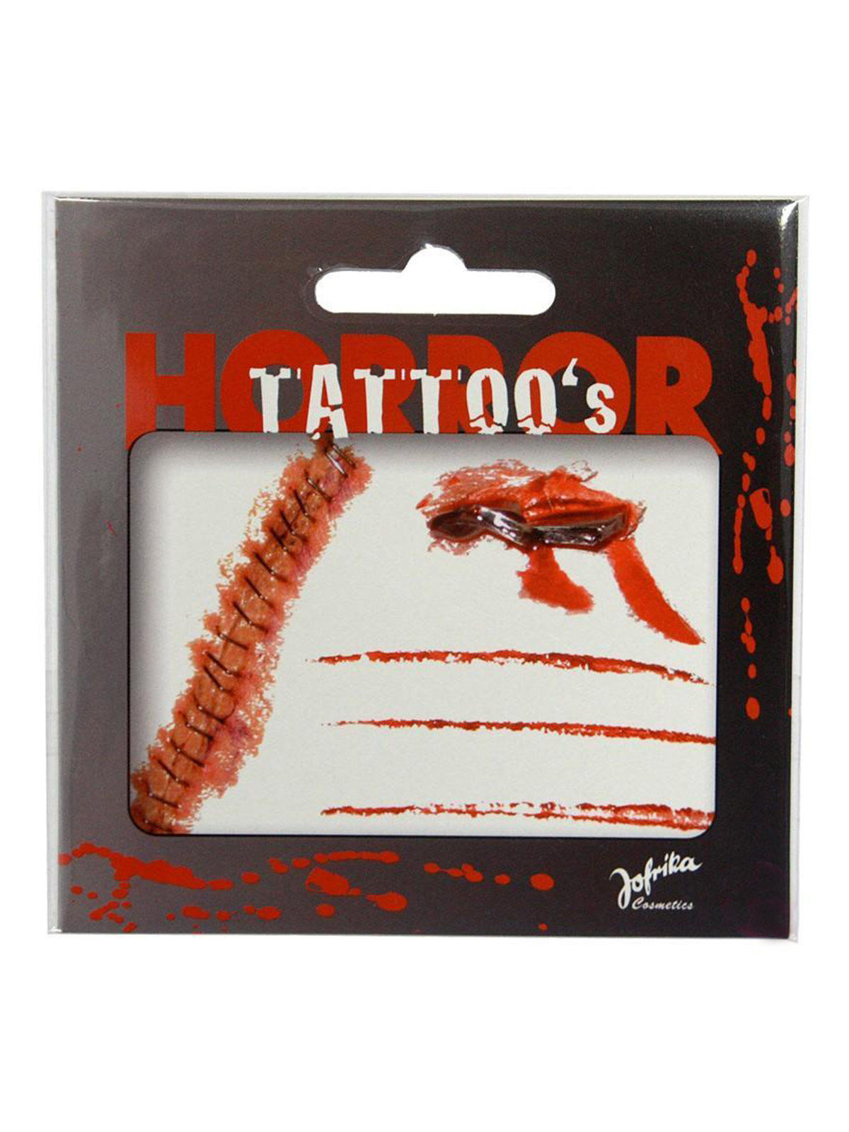 Tatouages cicatrices sanglantes rouge Halloween