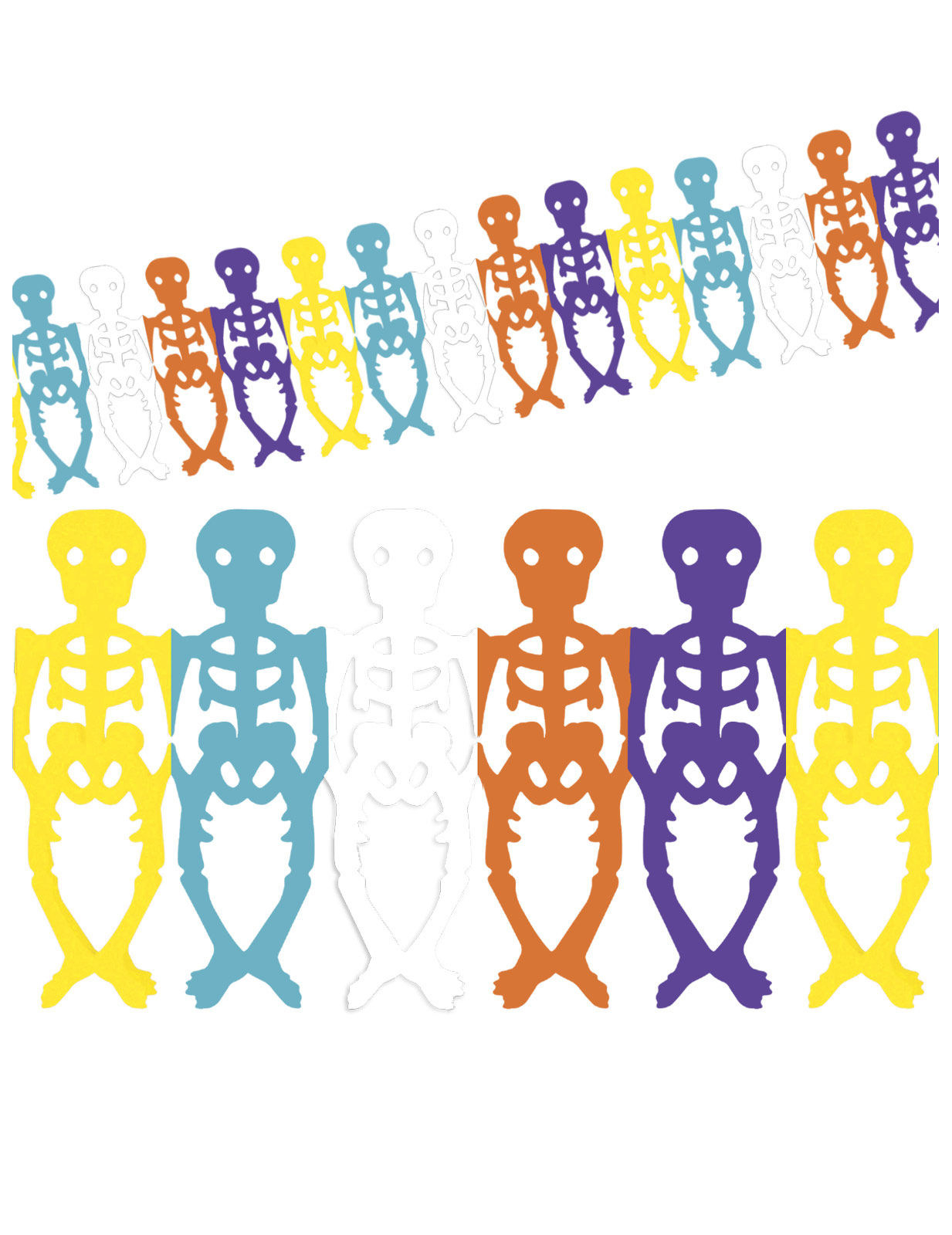 Guirlande squelettes colorés Dia de los muertos Halloween