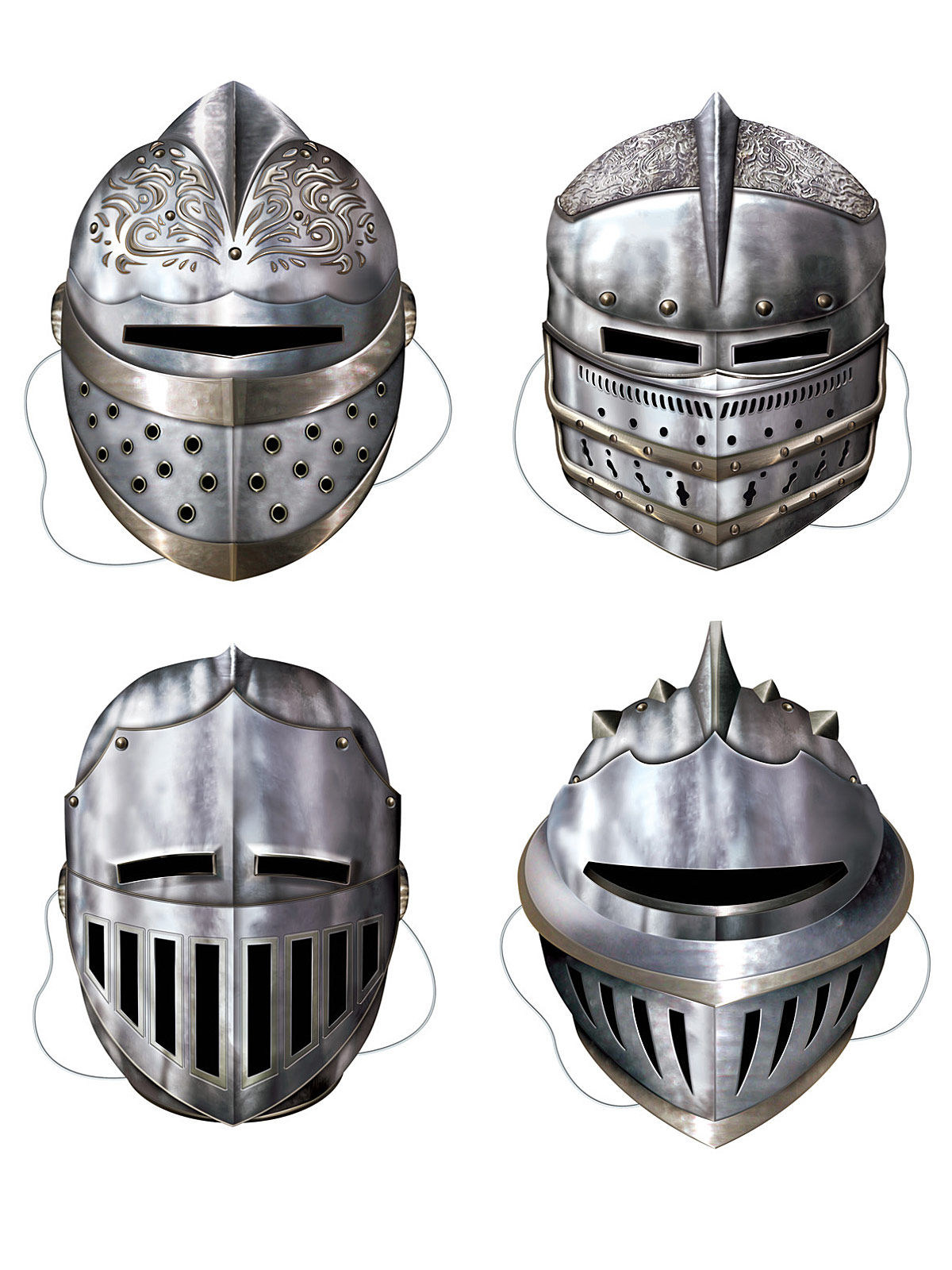 4 masques de chevalier médiéval