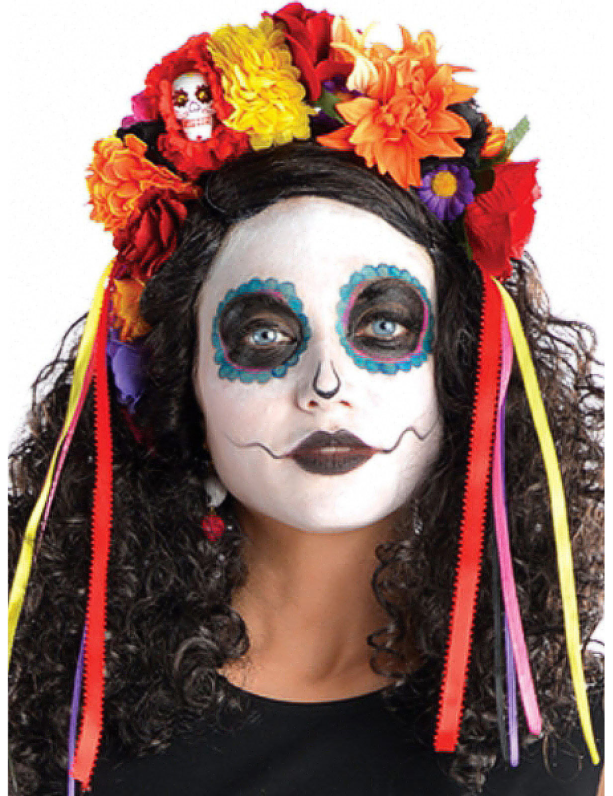 Couronne de fleur multicolore Dia de los Muertos