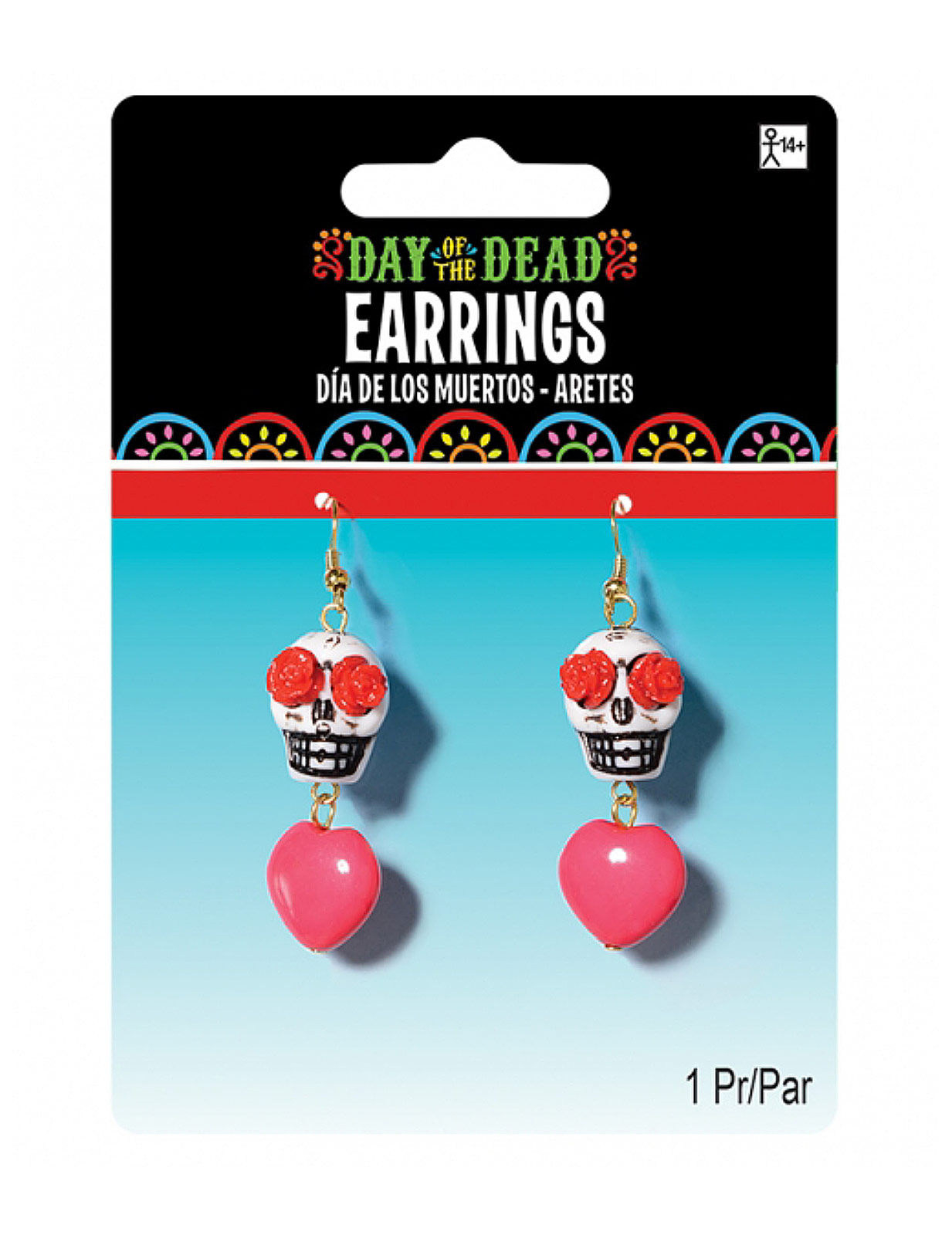 Boucles d'oreilles tête de mort Dia de los muertos