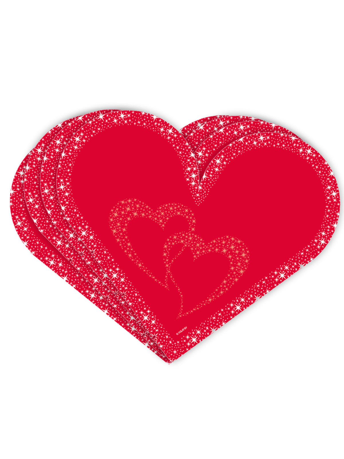 20 Serviettes coeurs Saint-Valentin