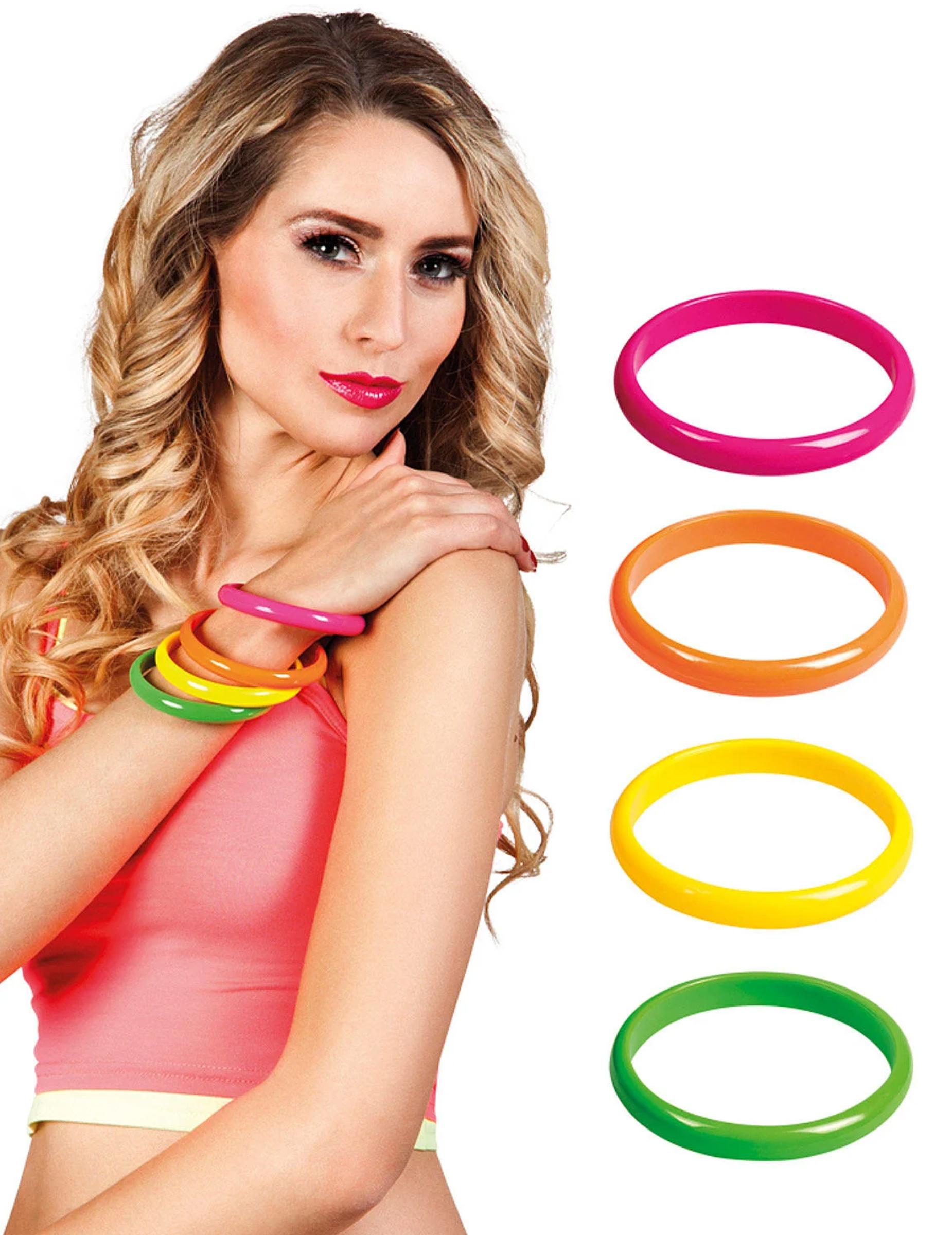 4 bracelets multicolore années 80