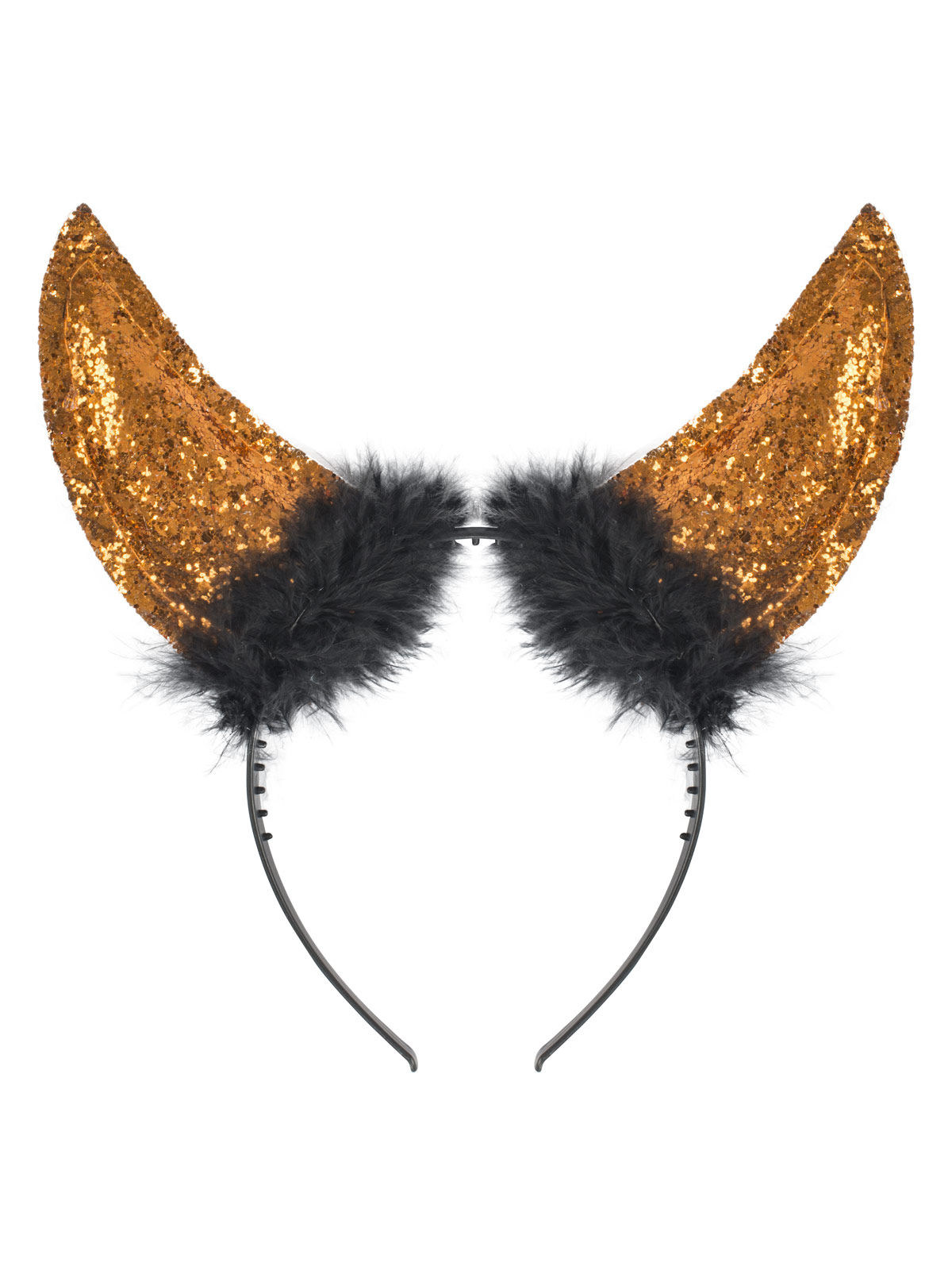 Serre-tête cornes de diable pailletées Halloween