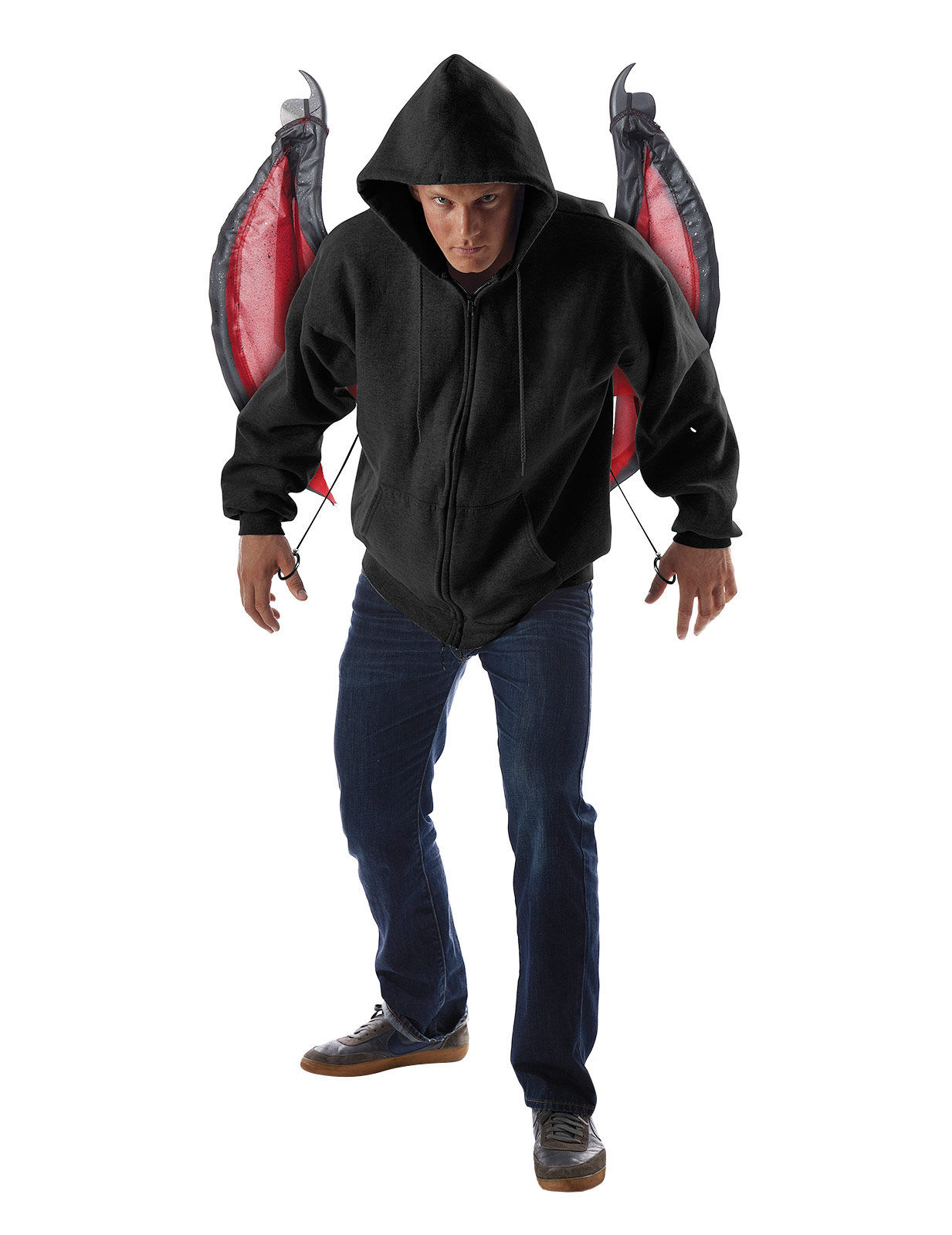 Ailes chauve-souris noires et rouges