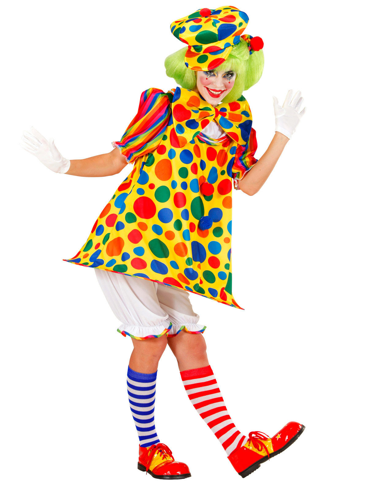 Déguisement clown de cirque multicolore femme